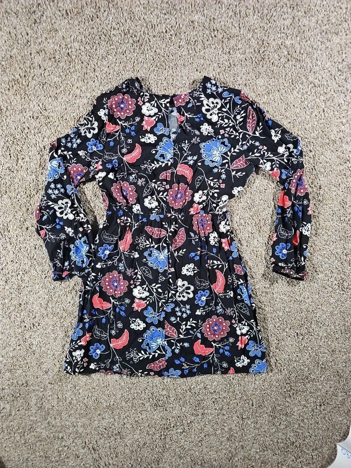Old Navy Old Navy Tunic Shirt Dress Black Floral Lightweight Flowy M Size M / US 6-8 / IT 42-44 - 6 Thumbnail