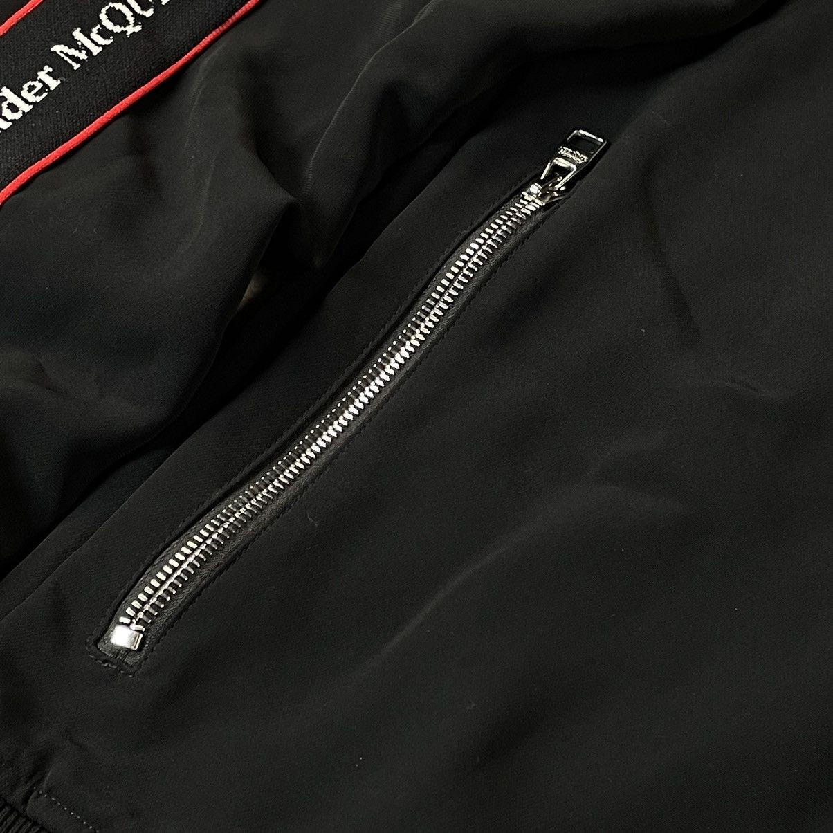 Alexander McQueen Alexander McQueen Black Tape Crepe Logo Track Jacket Size US XL / EU 56 / 4 - 6 Thumbnail