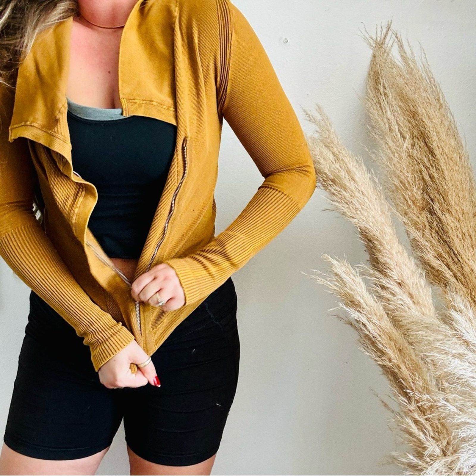 Free People FREE PEOPLE Mustard Gold Yellow Zip Throw Out Jacket Sweater Size S / US 4 / IT 40 - 11 Thumbnail