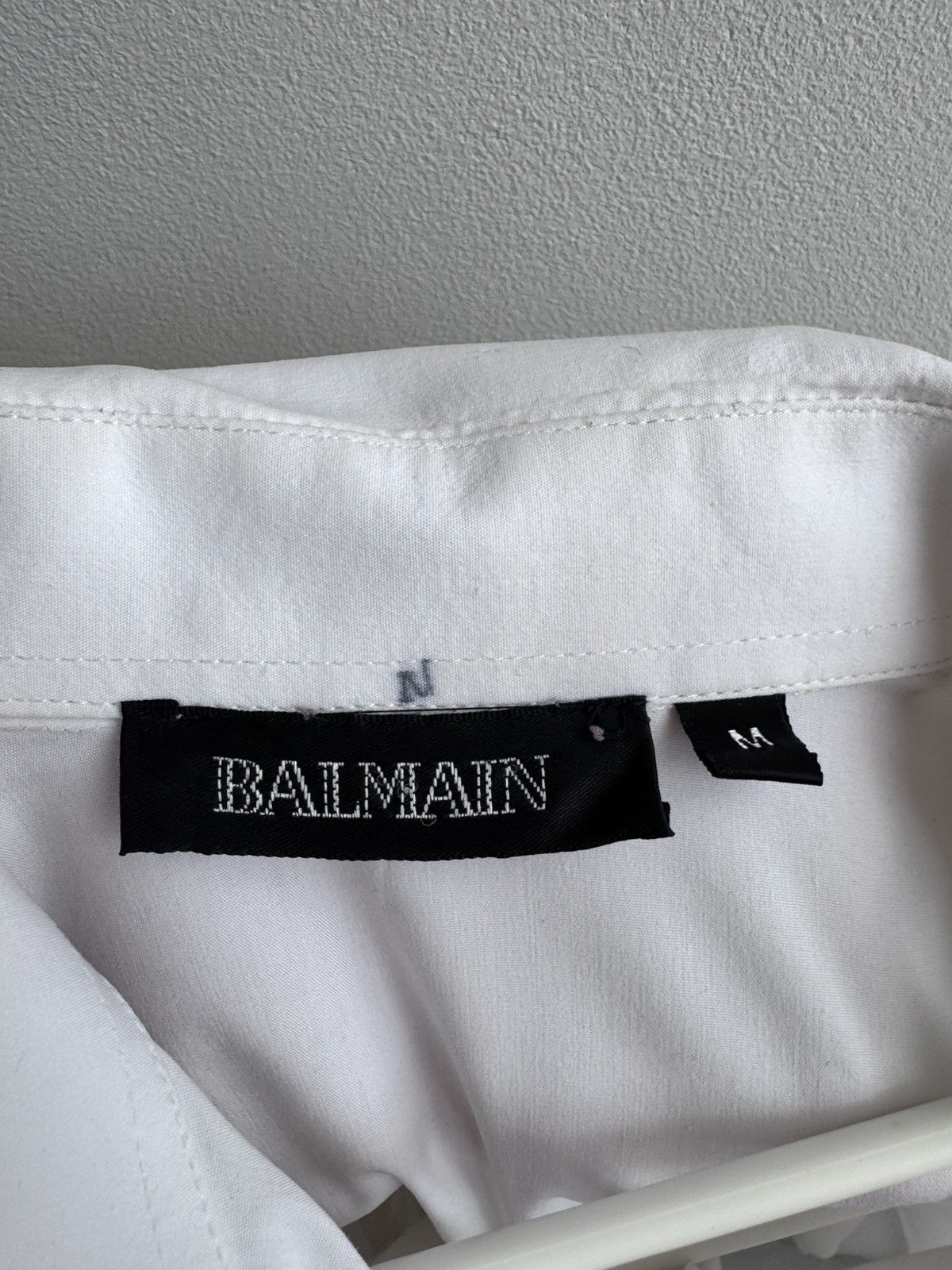 Balmain Balmain Paris White Button Up Shirt T Shirt Tee Big Logo Size US M / EU 48-50 / 2 - 10 Thumbnail