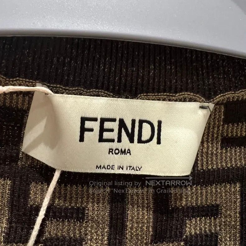 Fendi Fendi Printed Double F Logo Slim Long Sleeve Dress Size XS / US 0-2 / IT 36-38 - 3 Thumbnail
