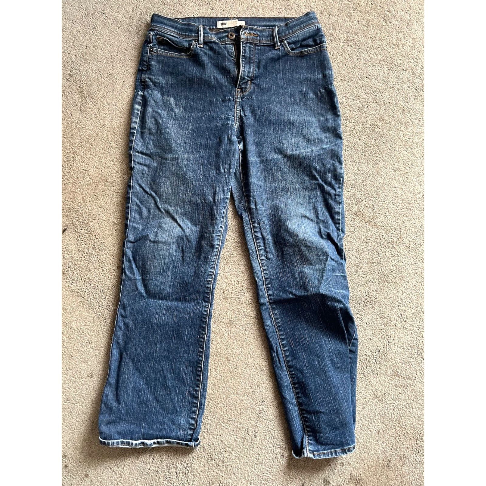 Vintage LEVIS 512 Jeans Bootcut Women 14 Slim 31x29 Blue Stone Wash Stretch 90s Designer Logo Regular Fit Size 31" - 3 Thumbnail