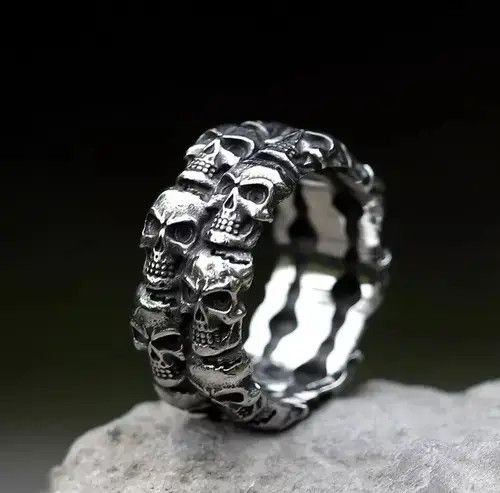Jewelry × Vintage Unique Skull ring punk Size ONE SIZE - 1 Thumbnail
