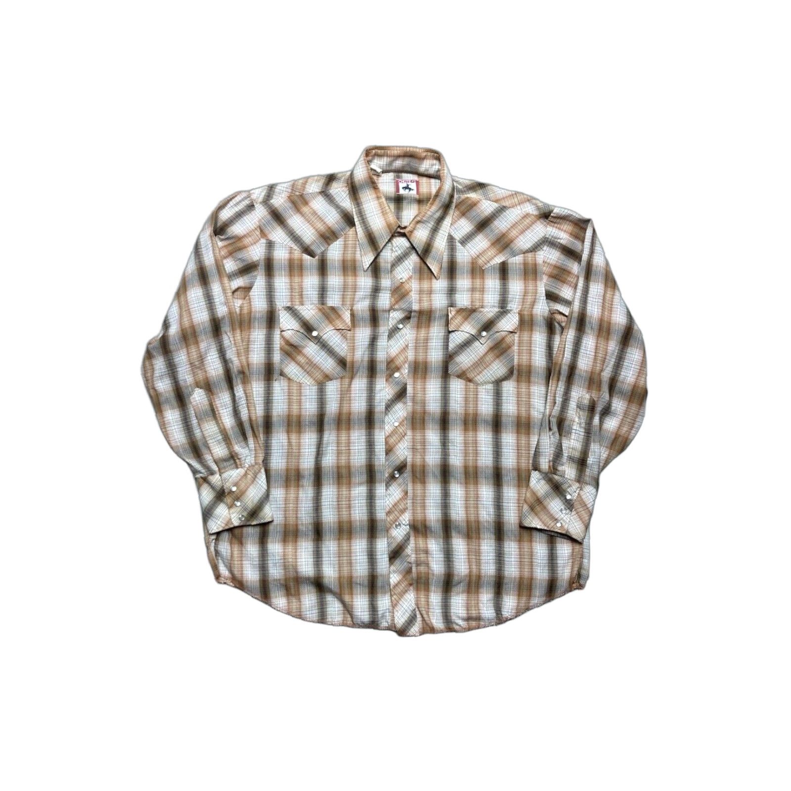 Vintage VINTAGE Chute #1 Pearl snap shirt long sleeve plaid western wear cowboy XL Size US XL / EU 56 / 4 - 1 Thumbnail