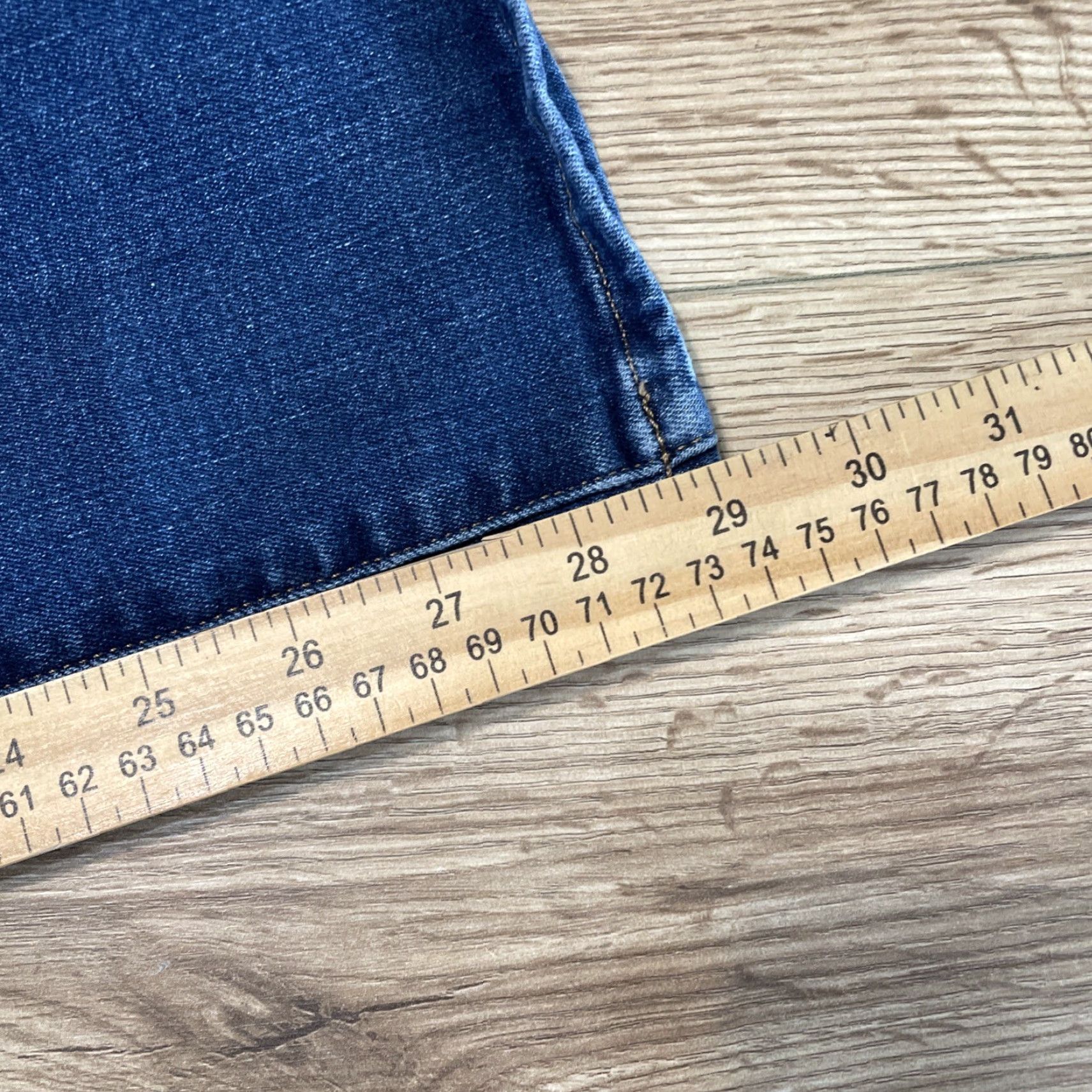 Express EXPRESS Women's Modern Straight Super High Rise Ultra Hyper Stretch Jeans Size Medium Blue Size 32" / US 10 / IT 46 - 7 Thumbnail