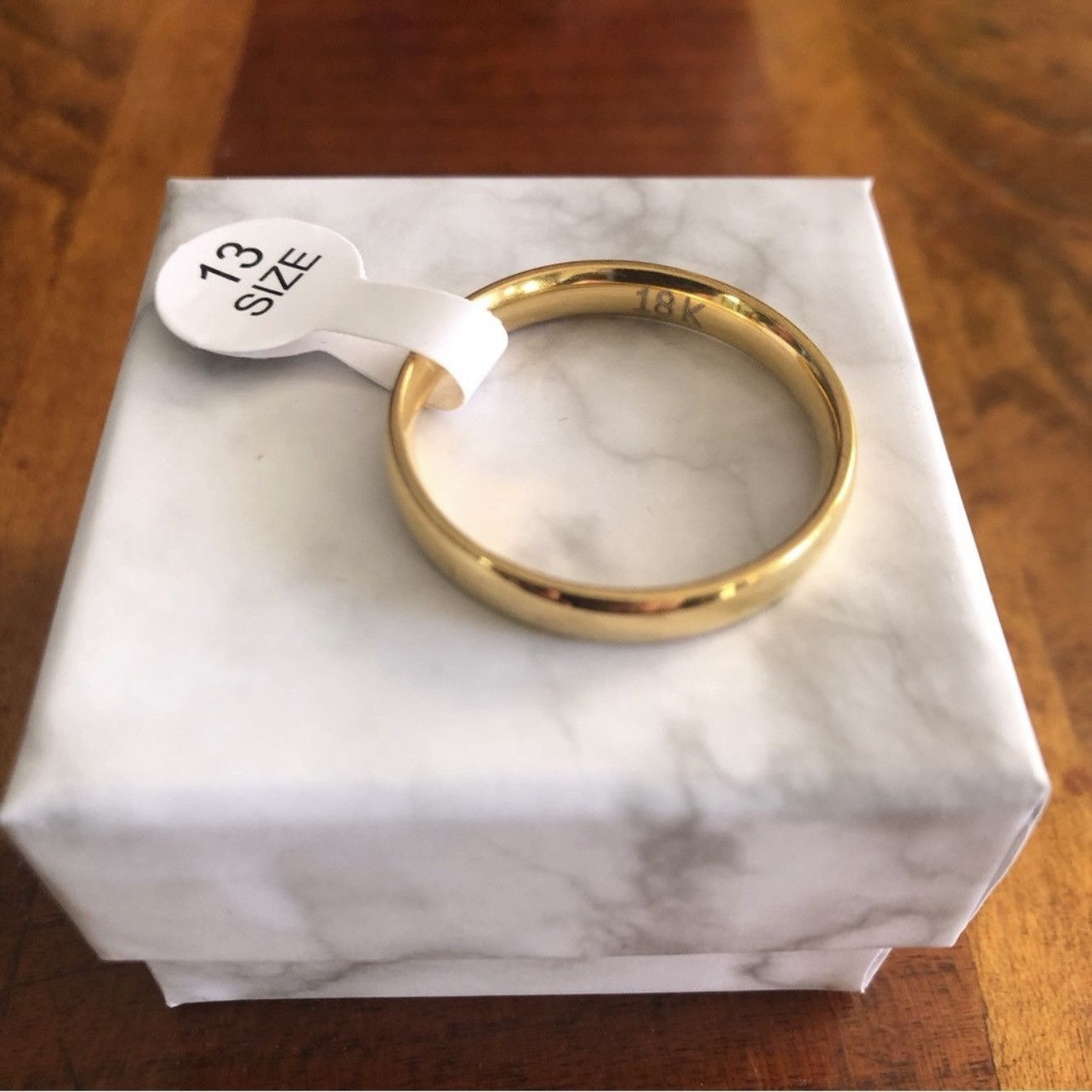 Jewelry Men’s 18kt solid yellow gold 4mm classic dome band NWT 13 Size ONE SIZE - 3 Thumbnail