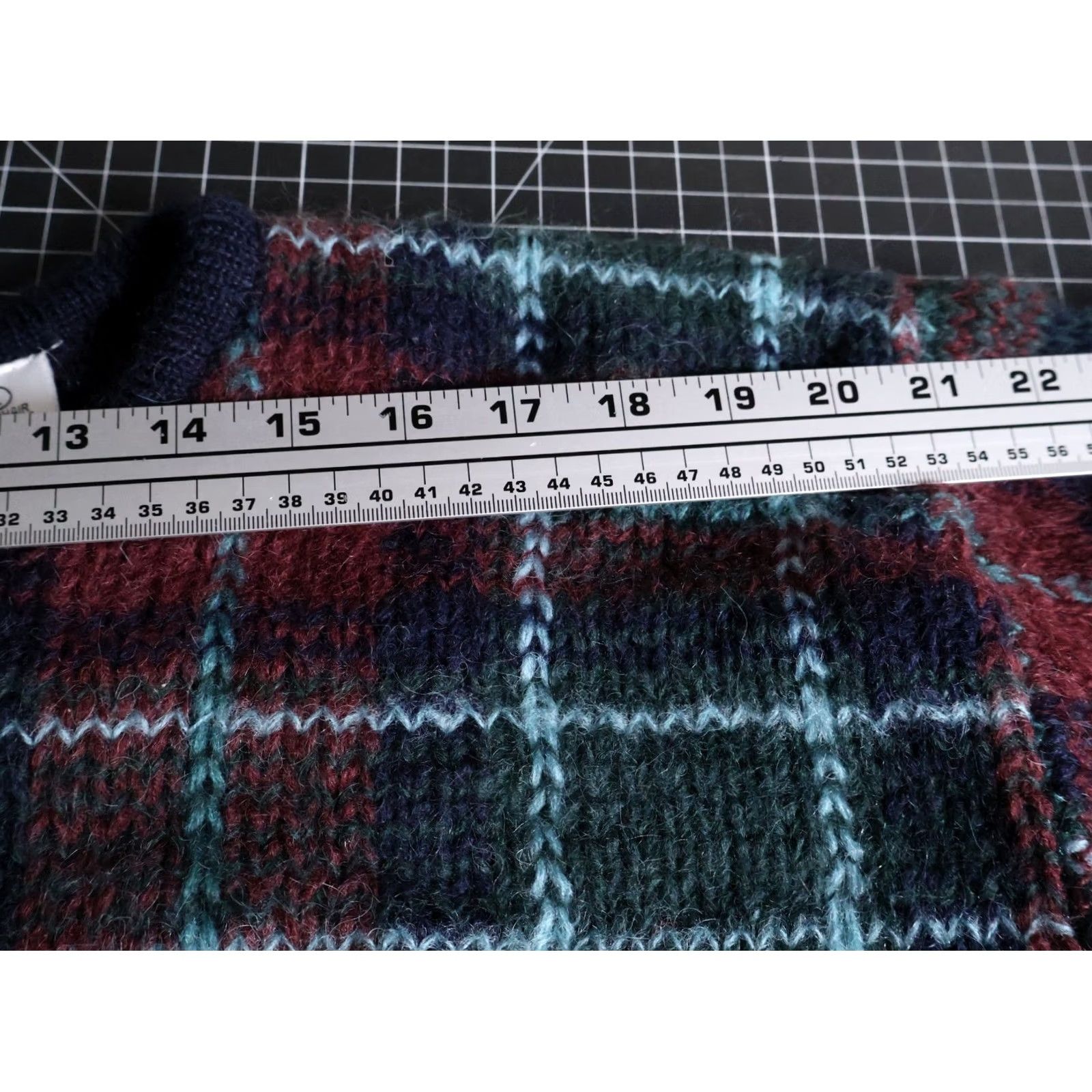 Vintage VINTAGE Paul Harris Mohair Sweater Women's Large Red Green Plaid Relaxed Oversized Knit Pullover Crew Neck Est. 90s Classic Preppy VINTAGE Size L / US 10 / IT 46 - 7 Thumbnail