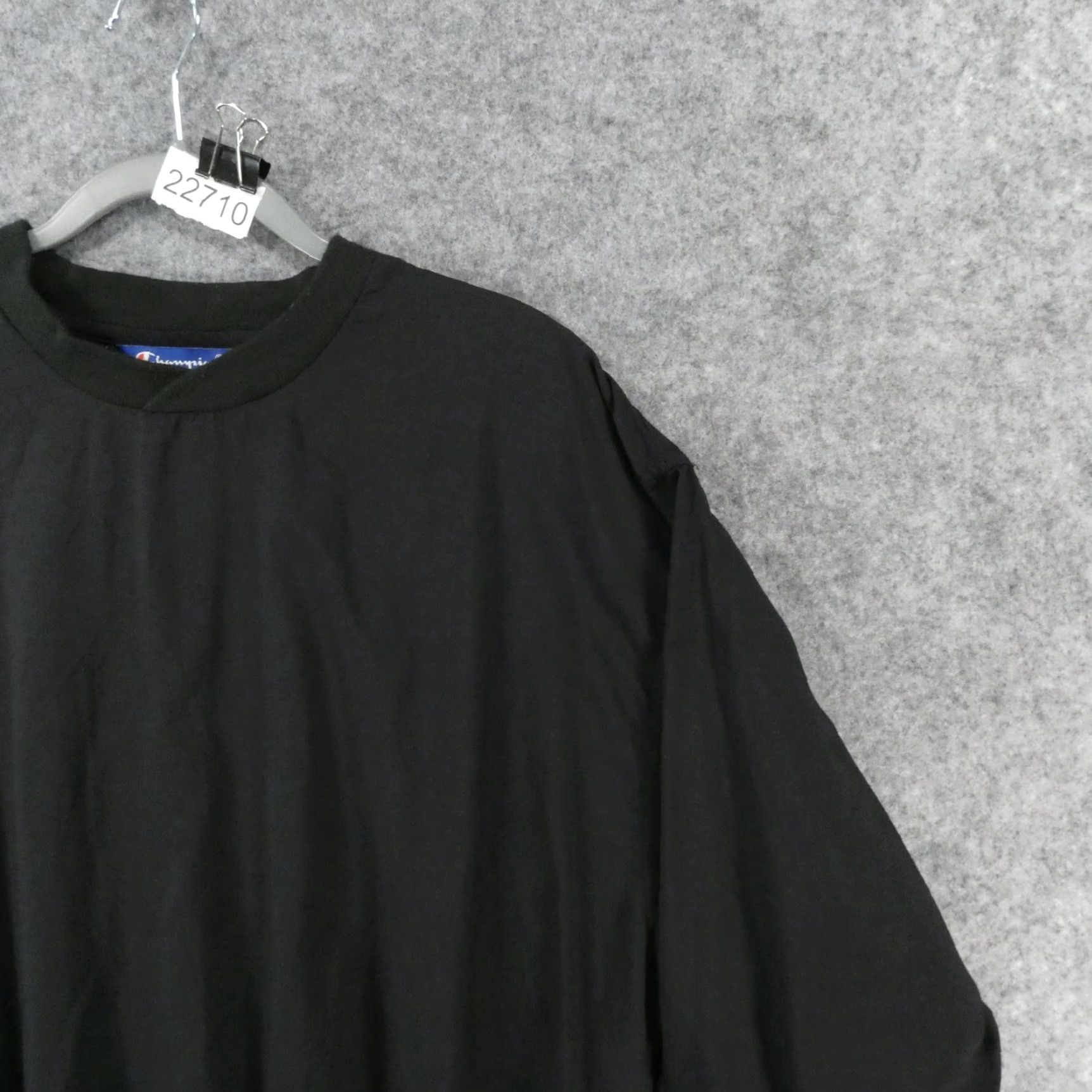 Champion Champion Windbreaker Pullover Mens Large Long Sleeve Black Lined Jacket Size US L / EU 52-54 / 3 - 6 Thumbnail