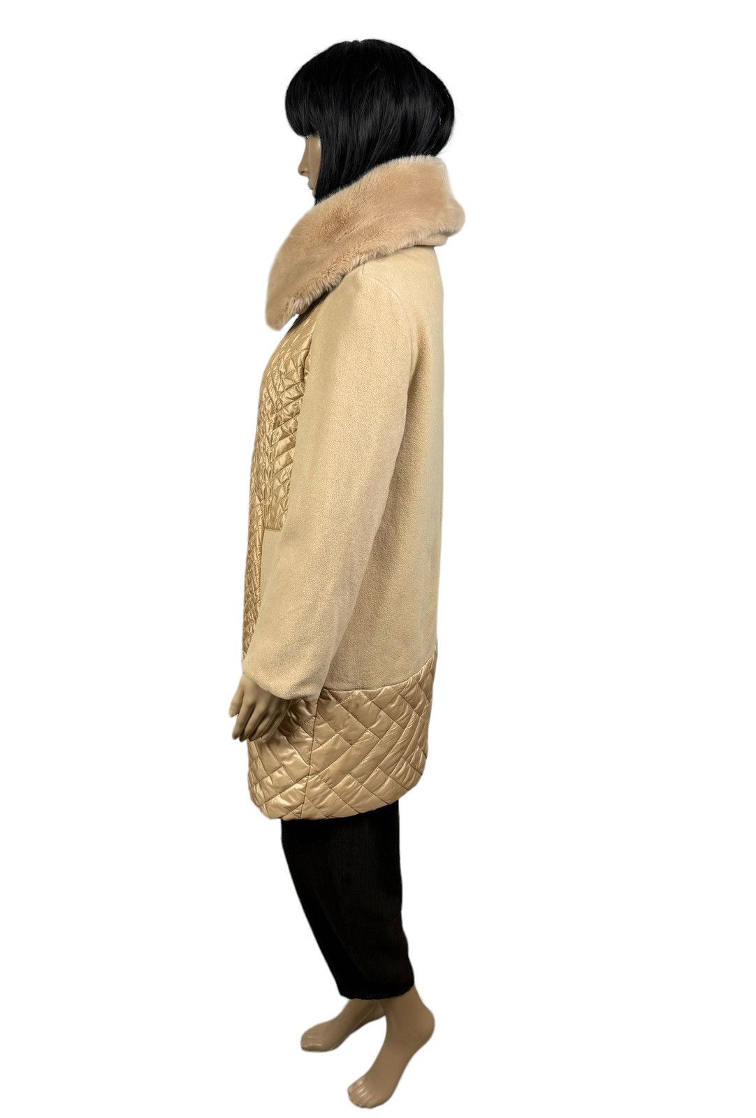 Marella Marella Quilted Wool Coat Fur Trim size IT 42 US 6 Size M / US 6-8 / IT 42-44 - 8 Thumbnail