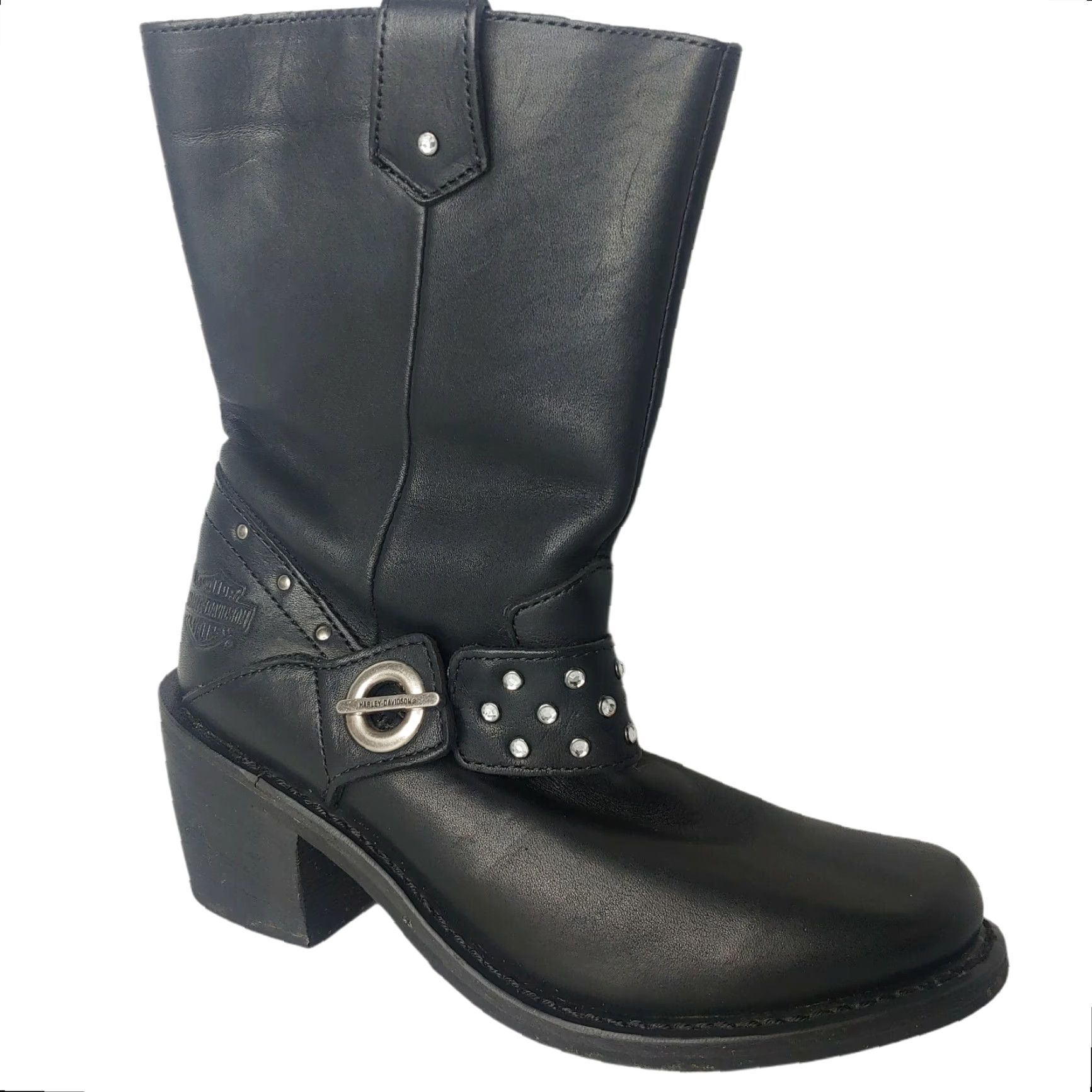 Harley Davidson Harley-Davidson Women Leather Biker Boots Macie Harness Strap Motorcycle 6.5 US Size US 5 / IT 35 - 2 Thumbnail