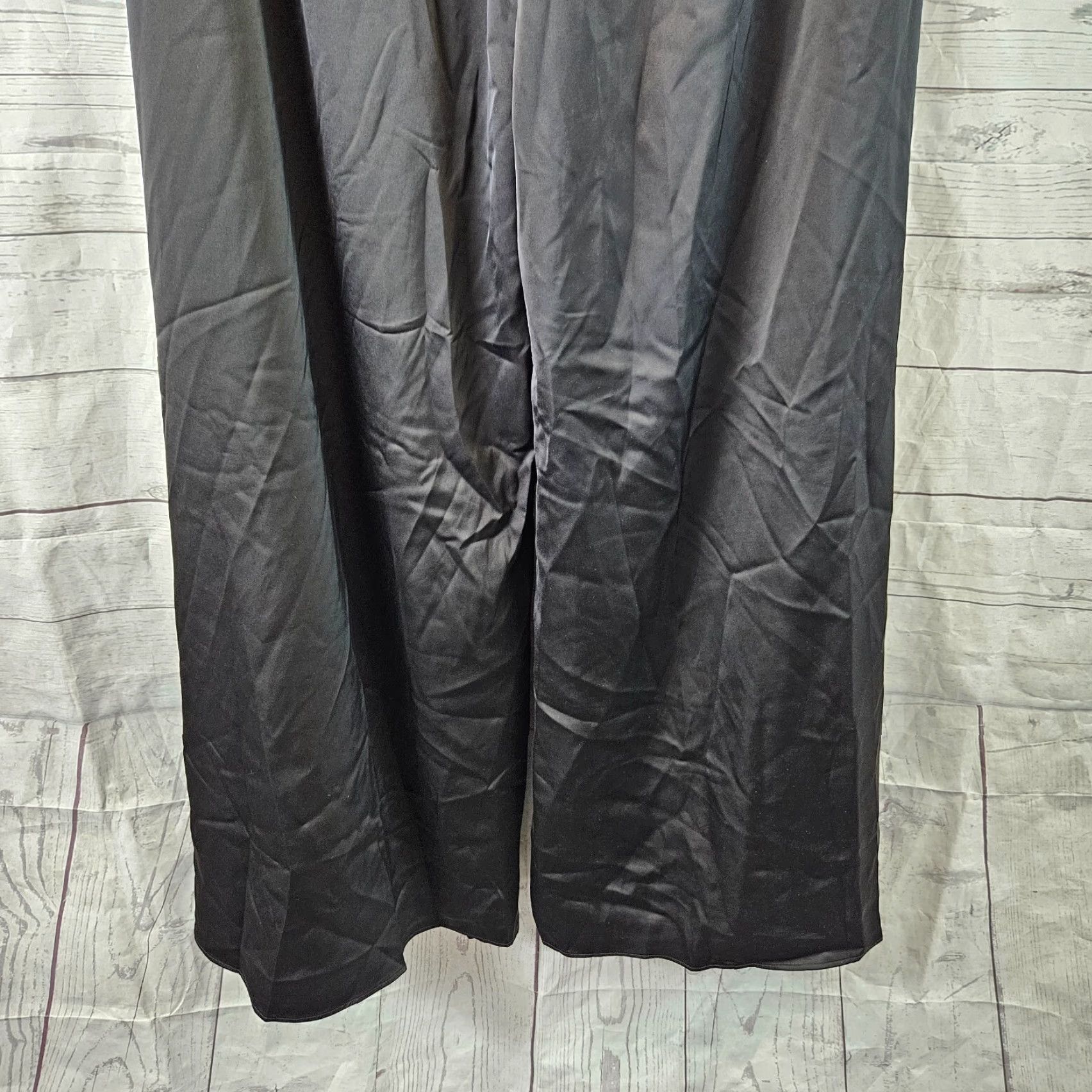 Lulus Lulus Womens Wide Leg Pants Sz Medium Solid Black High Rise Size 32" / US 10 / IT 46 - 5 Thumbnail