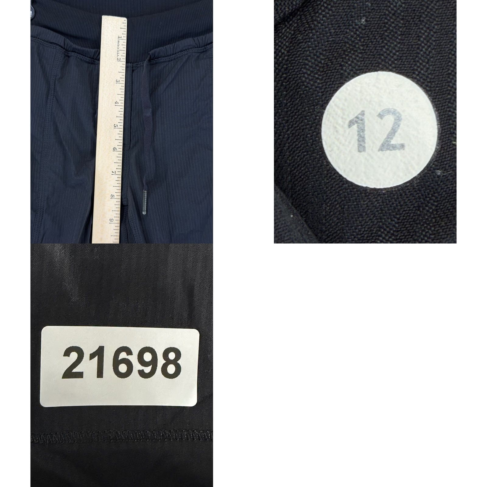 Lululemon Lululemon Beyond the Studio Crop Pants Womens Size 12 Black Pinstripe Joggers Tapered Inseam 26" Drawstring Elastic Waist Pockets Size 34" / US 12 / IT 48 - 8 Thumbnail