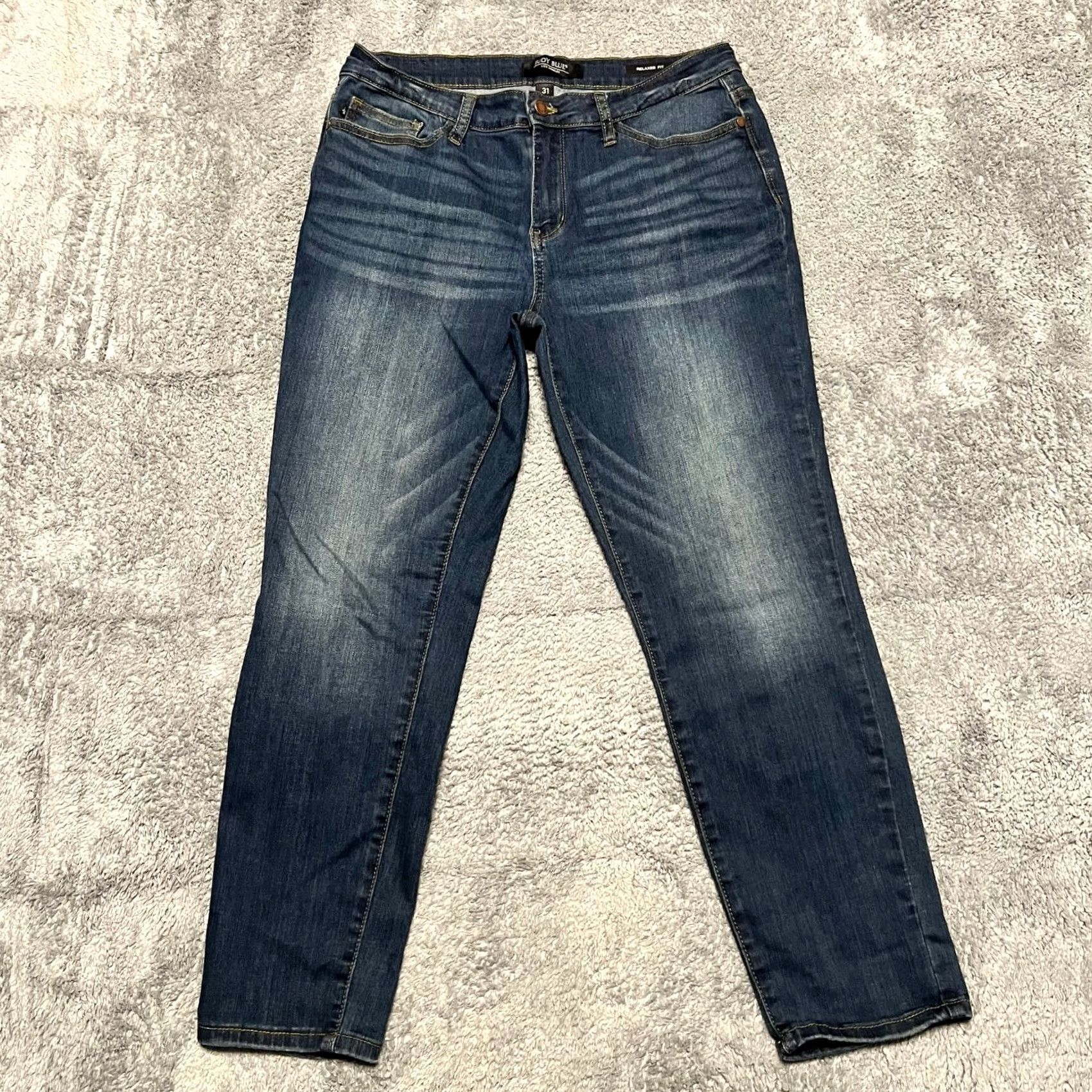 Denime Judy Blue Jeans Womens 31 Relaxed Straight Dark Cropped Denim Pants Womens 31 Blue Cropped Jeans? Size 24" / US 00 / IT 34 - 2 Thumbnail