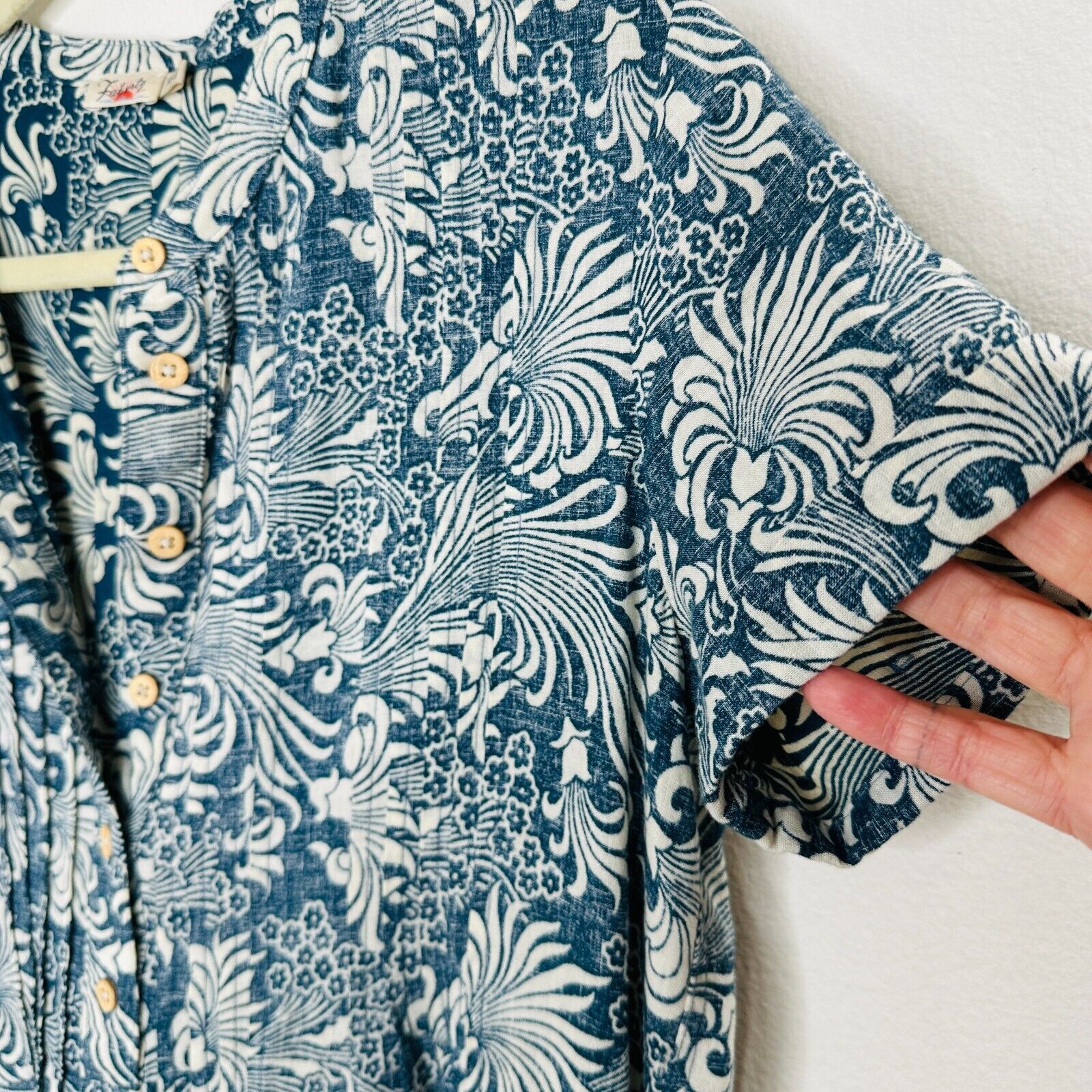 Faherty Faherty Hawaiian Print Gemina Tunic Dress VNeck Short Sleeve Size XS / US 0-2 / IT 36-38 - 4 Thumbnail