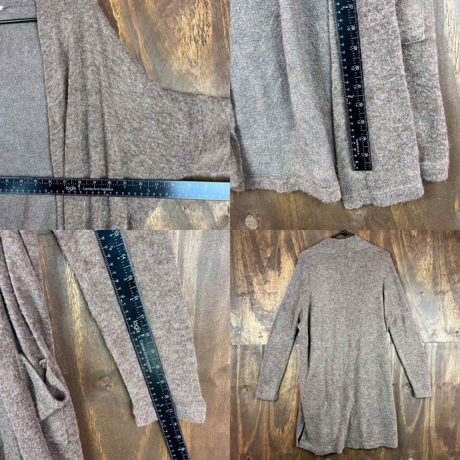 Vintage A.Gain Womens Cardigan Sweater Brown Angora Open Front Pockets Medium Size M / US 6-8 / IT 42-44 - 8 Thumbnail
