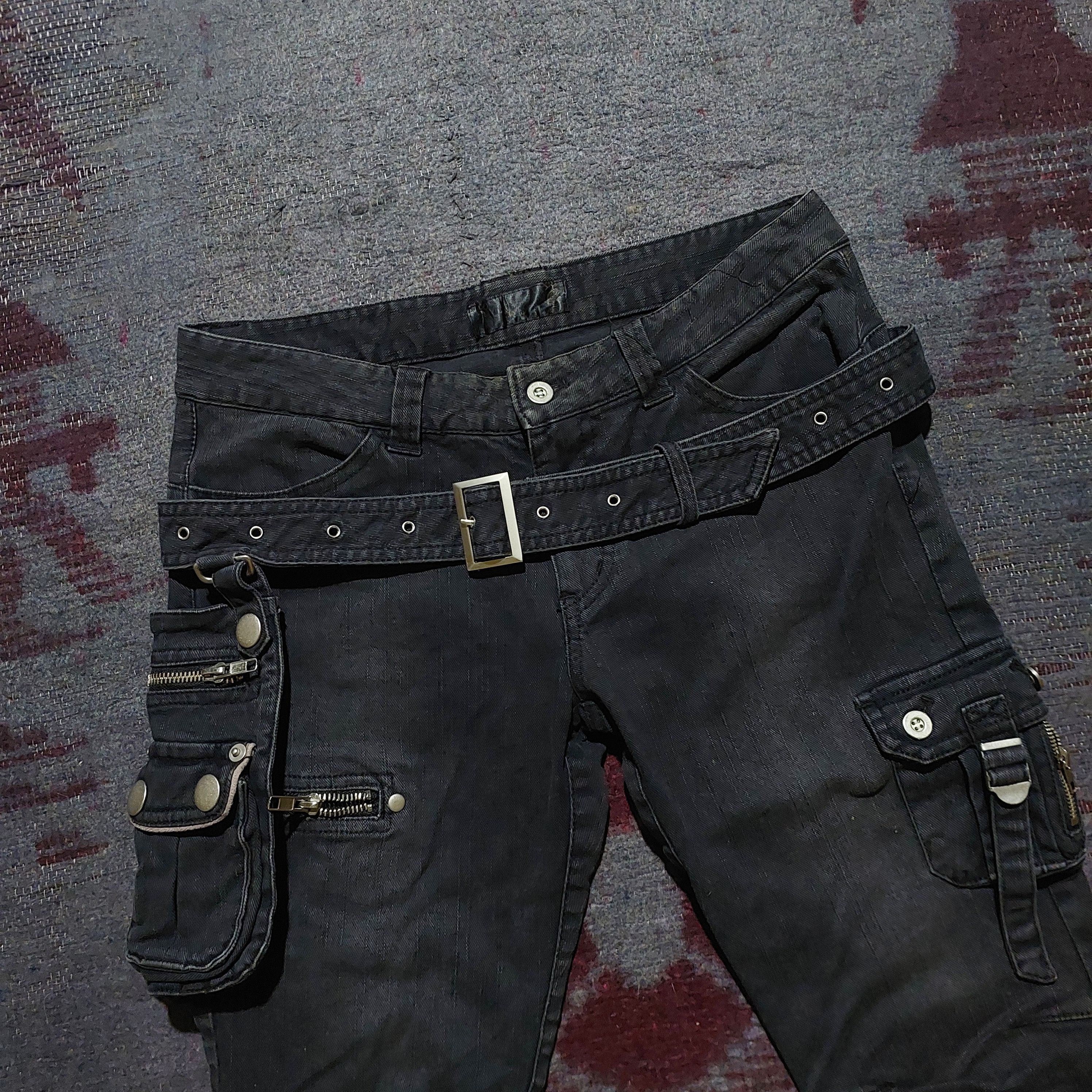 Tornado Mart Y2k black japanese bondage cargo short belt pouch Size US 29 - 4 Thumbnail