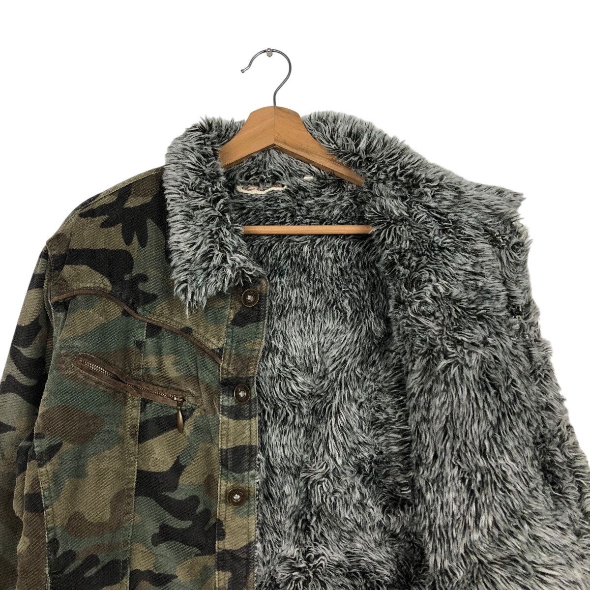 Japanese Brand 📌Vintage Biker Jacket Camouflage Mink Fur Fleece Blanket Size US L / EU 52-54 / 3 - 13 Thumbnail