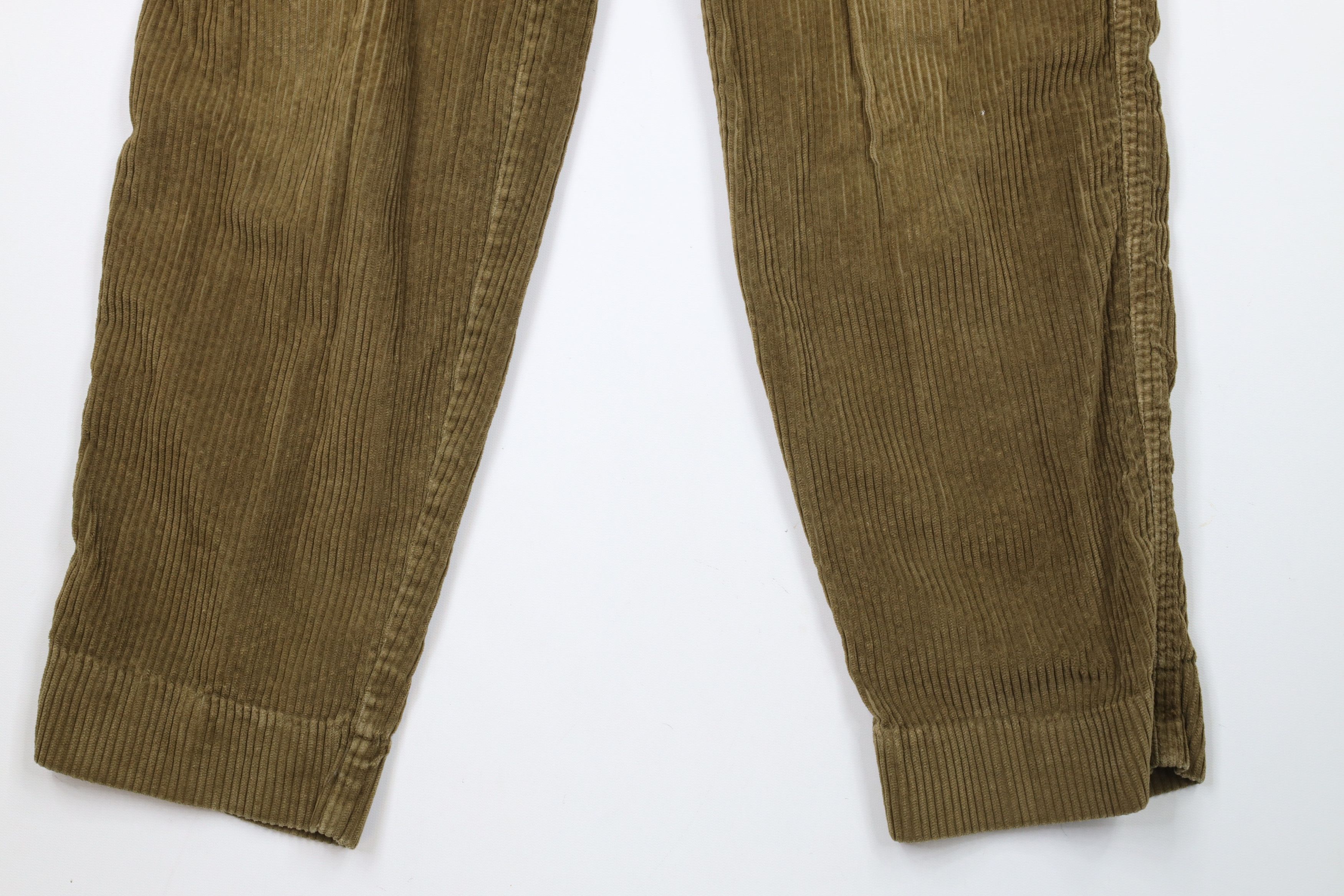 Vintage Vintage 90s Streetwear Pleated Corduroy Chino Pants Green Size US 32 / EU 48 - 4 Thumbnail