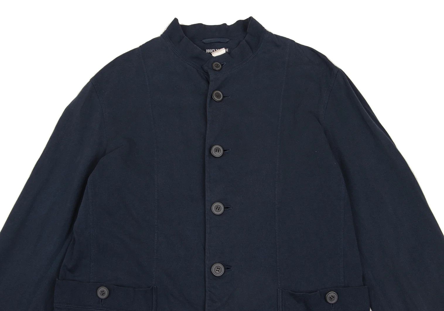 Issey Miyake Cotton Mao Collar Jacket in Navy Size M Size US M / EU 48-50 / 2 - 2 Thumbnail