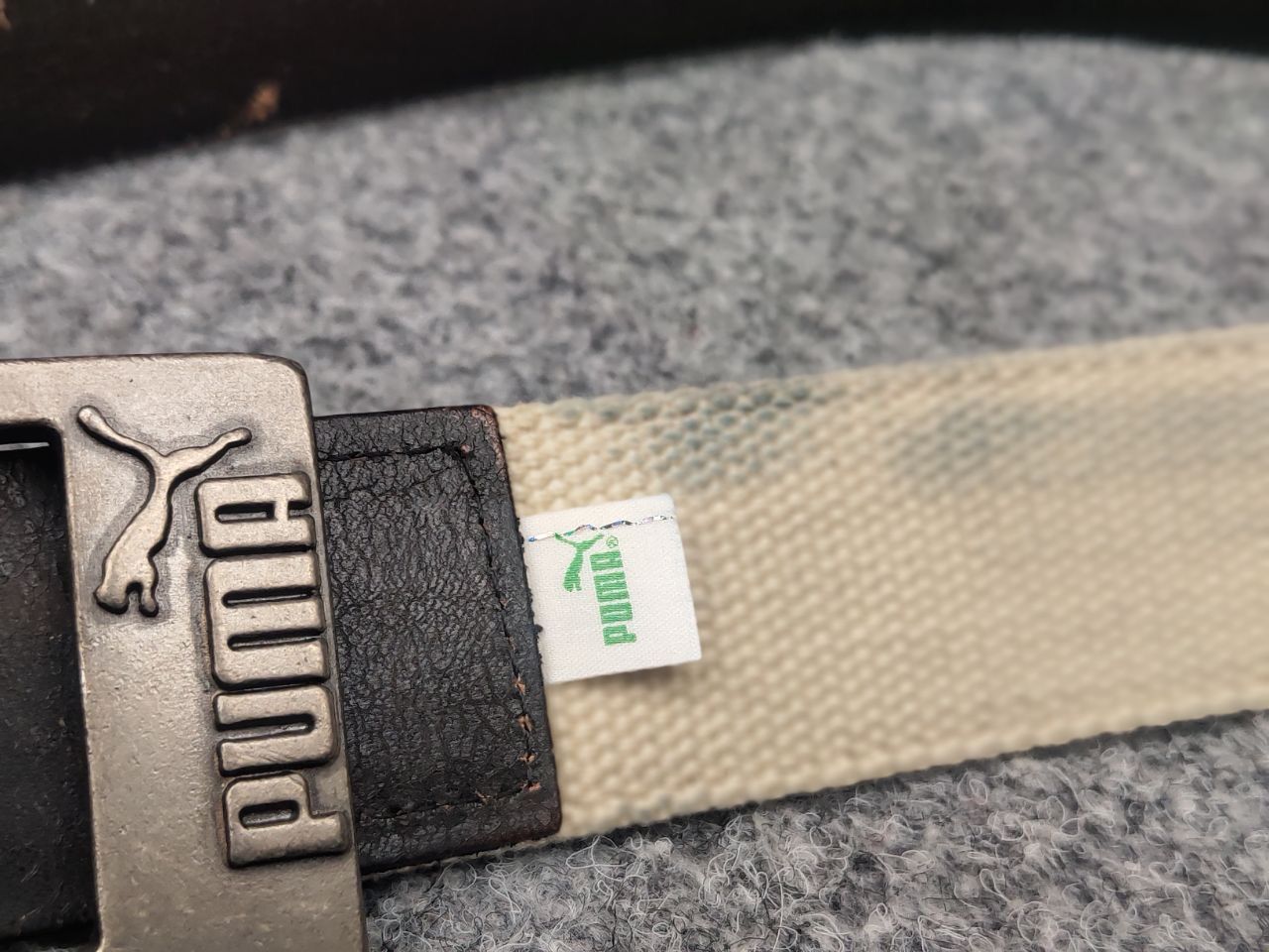 Puma Vintage Puma Logo Dark Brown Canvas Belt Y2K Style Size ONE SIZE - 11 Thumbnail