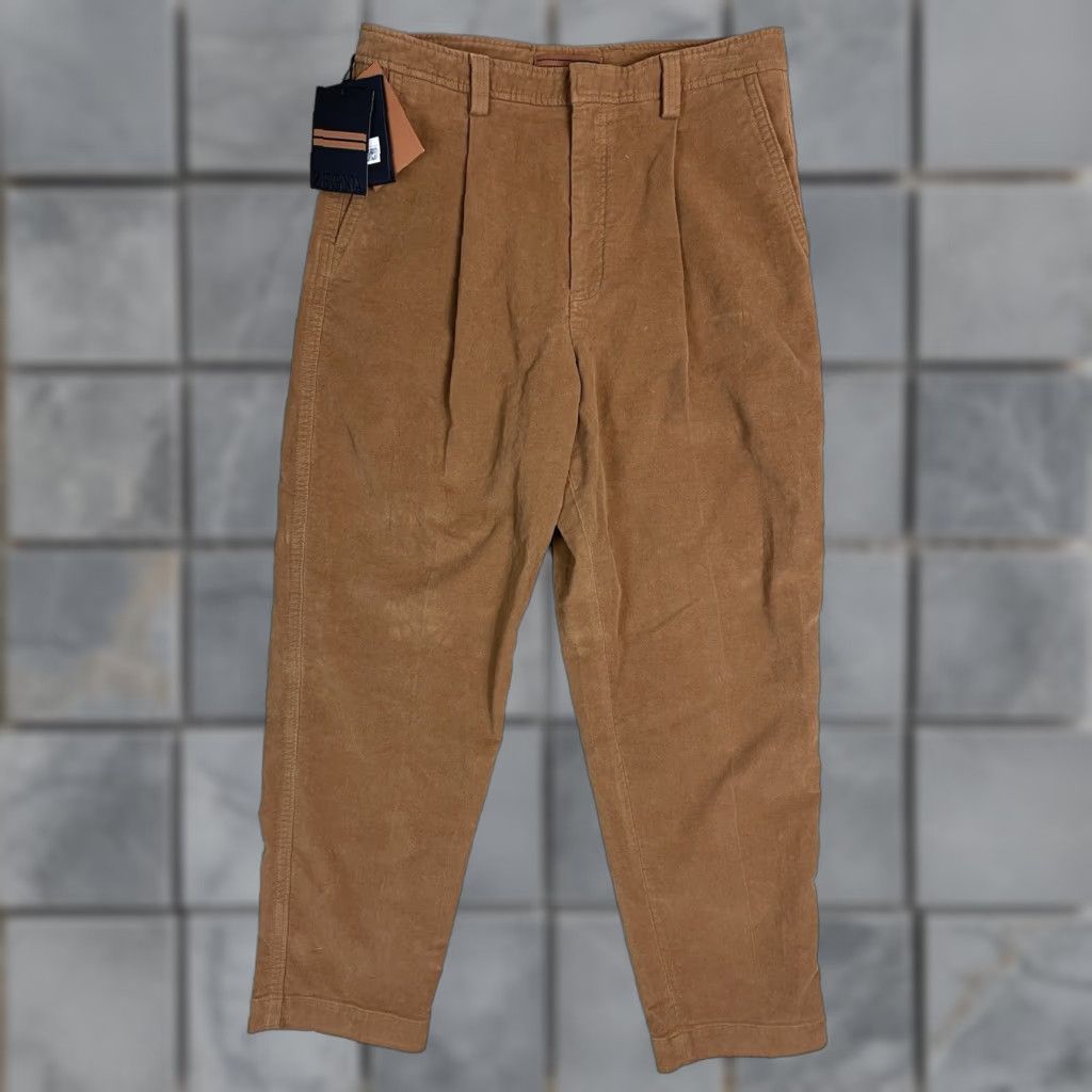Ermenegildo Zegna Zegna Pants Mens 37 Brown Plated Casual Luxury Designer Pant Adult NWT Size US 37 - 1 Thumbnail