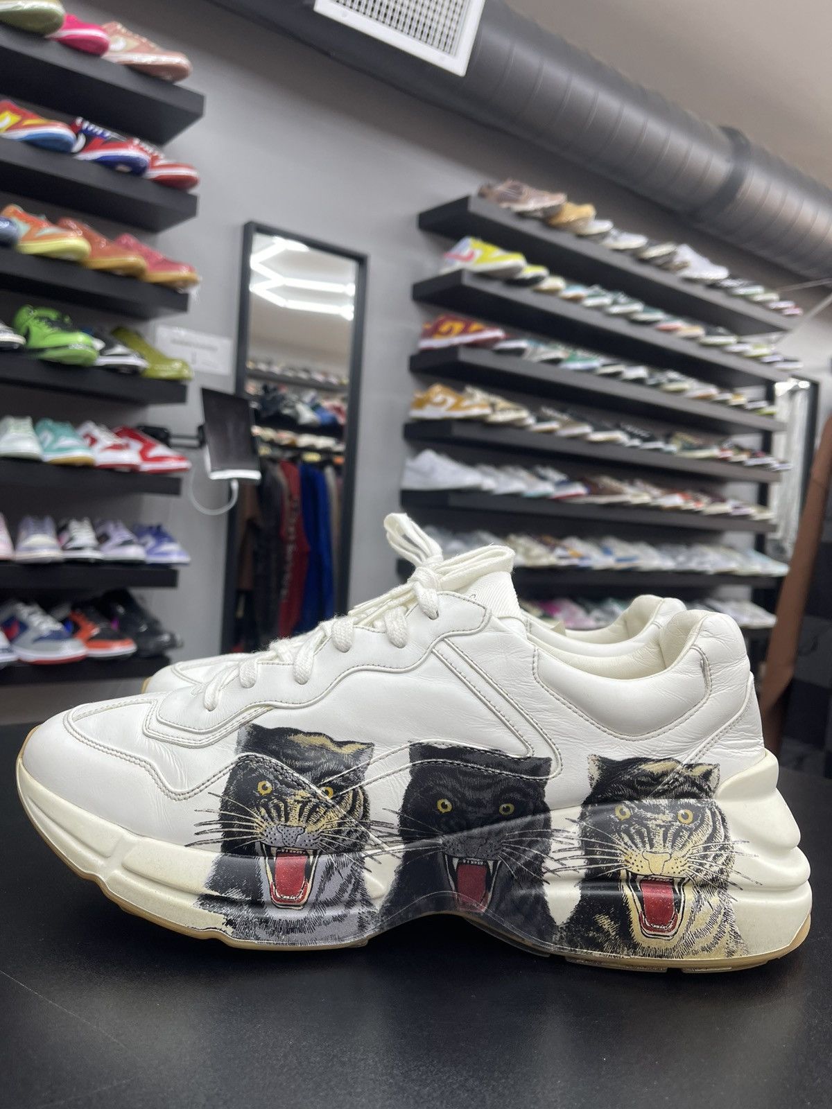 Gucci Size 12.5US/12G - Gucci Rython Apollo Triple Tiger Leather Size US 12.5 / EU 45-46 - 1 Thumbnail