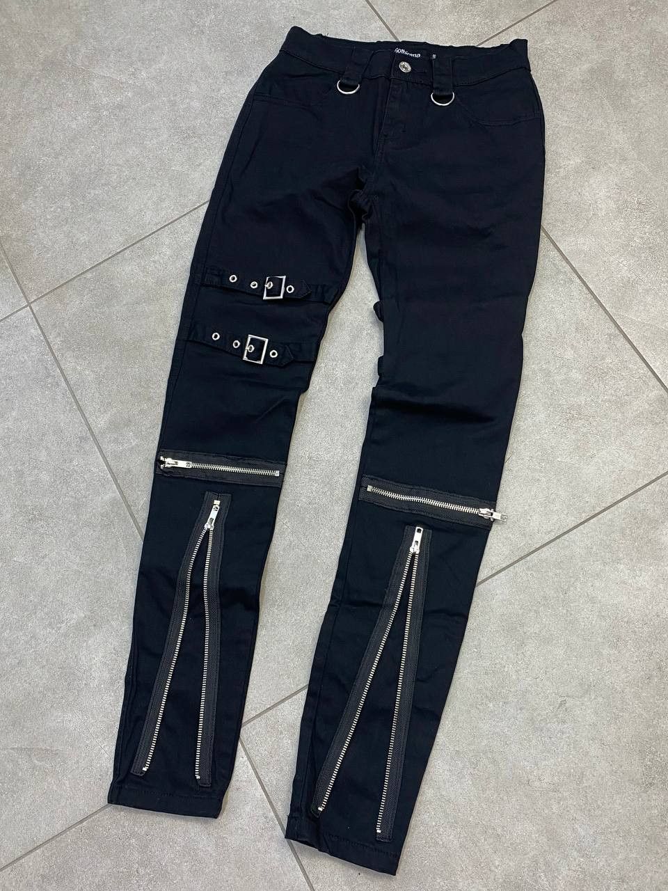 Other Gothicana by EMP Y2K Japanese Style Belted Zipper Slim Pants Size 27" / US 4 / IT 40 - 4 Thumbnail