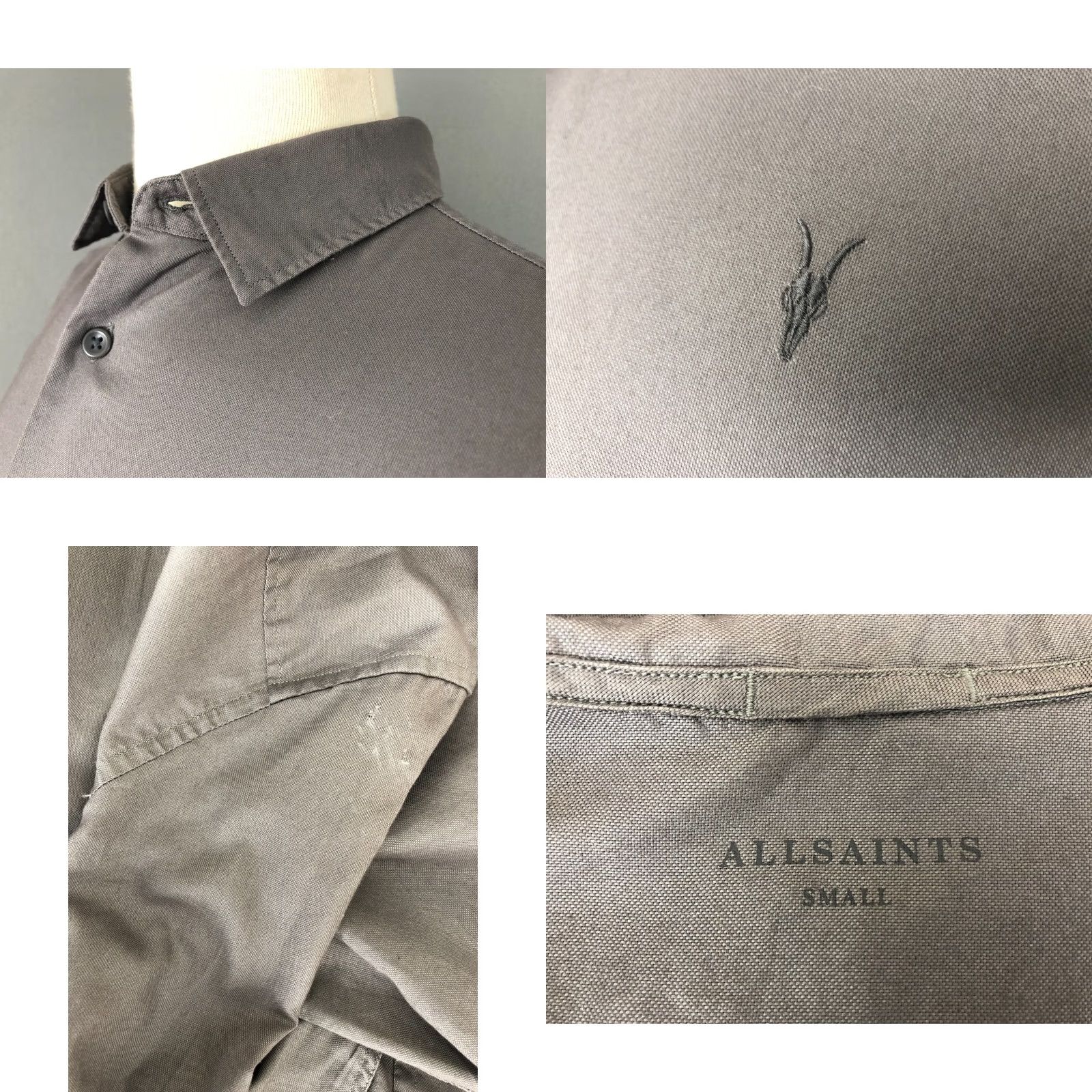 Allsaints AllSaints Bixby LS Shirt Cotton Men's Size S Brown Size US S / EU 44-46 / 1 - 8 Thumbnail