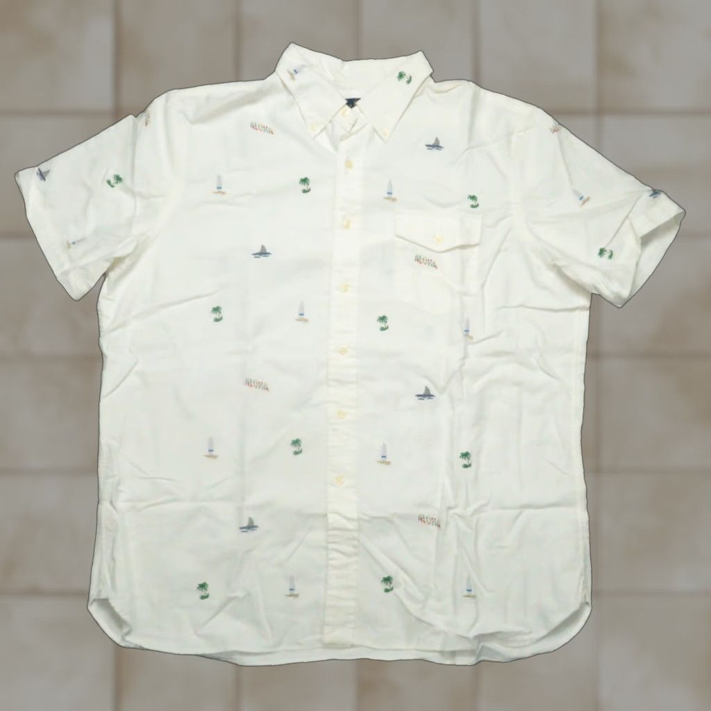 Ralph Lauren Ralph Lauren Shirt Mens XL White Button-Up Hawaiian Aloha Island Surfboard Beach Size US XL / EU 56 / 4 - 1 Thumbnail