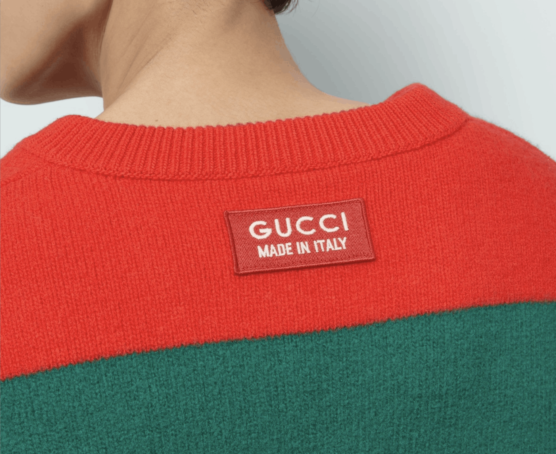 Gucci XL - Gucci Striped V-neck Felted Wool Sweater Red Green Size US XL / EU 56 / 4 - 4 Thumbnail