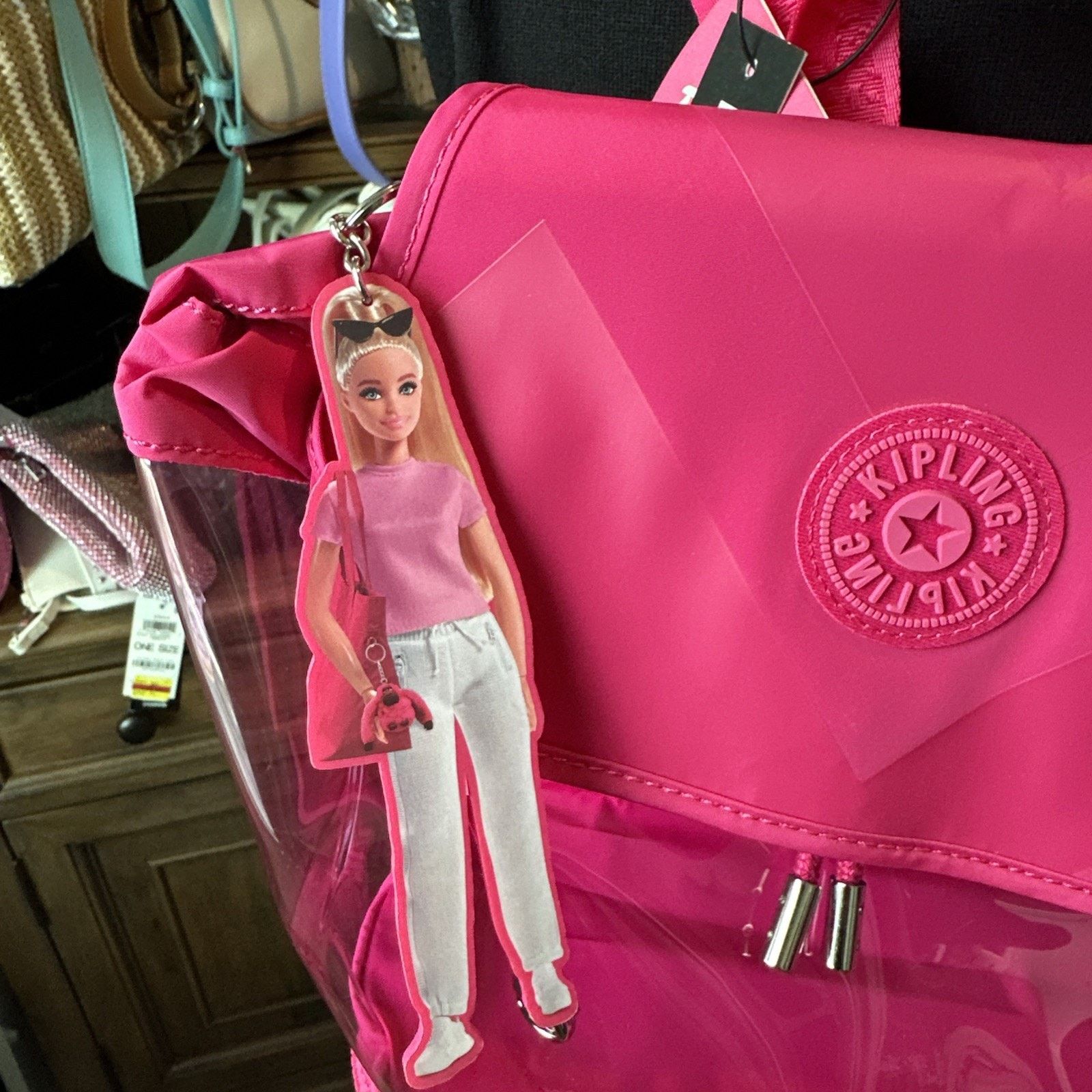 Other Kipling X Barbie DarleeTransparent Pink Backpack $149 NWT Size ONE SIZE - 3 Thumbnail