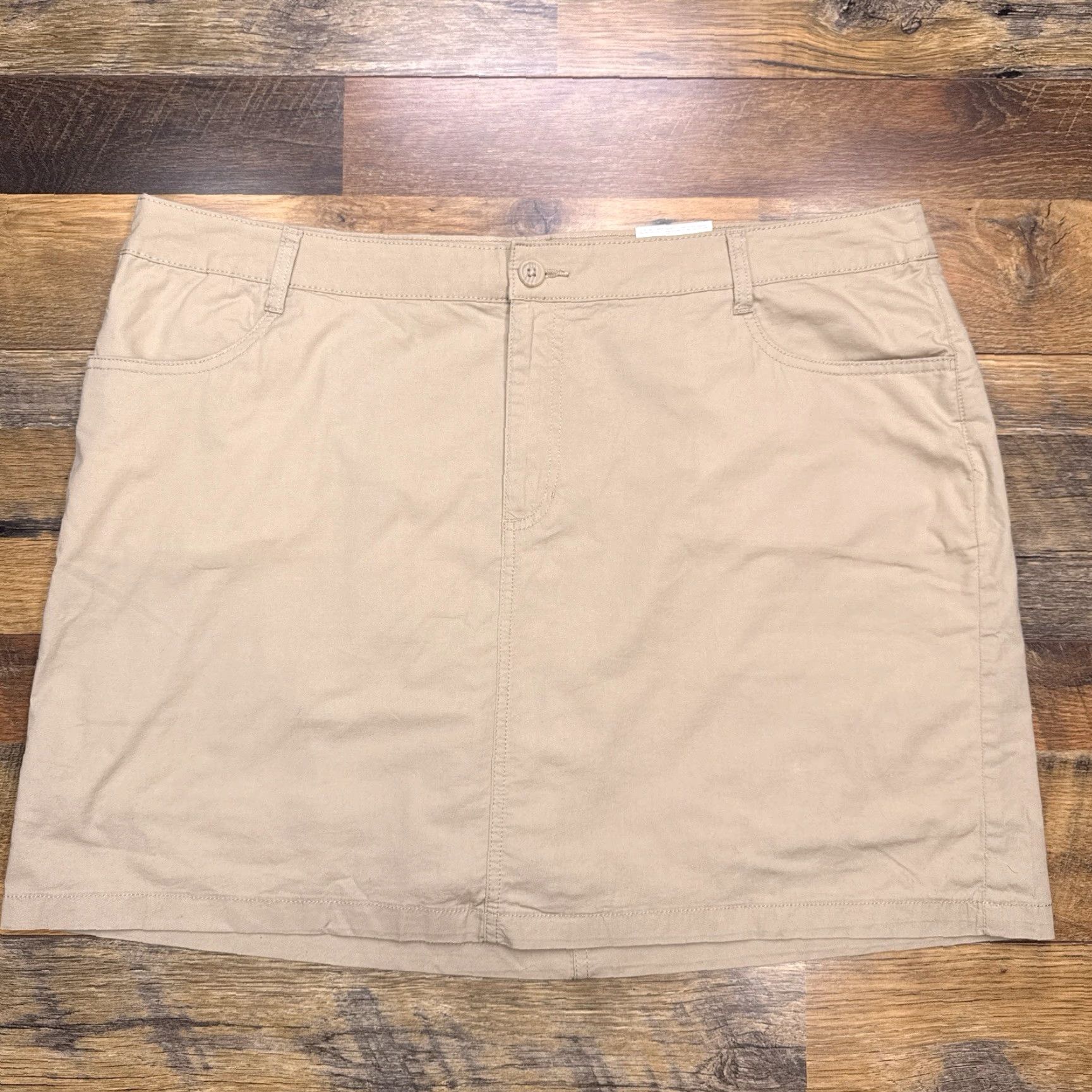 Vintage St Johns Bay Skort Short Womens 20 Tan Mid Rise Stretch New Size 42" / US 20 - 2 Thumbnail