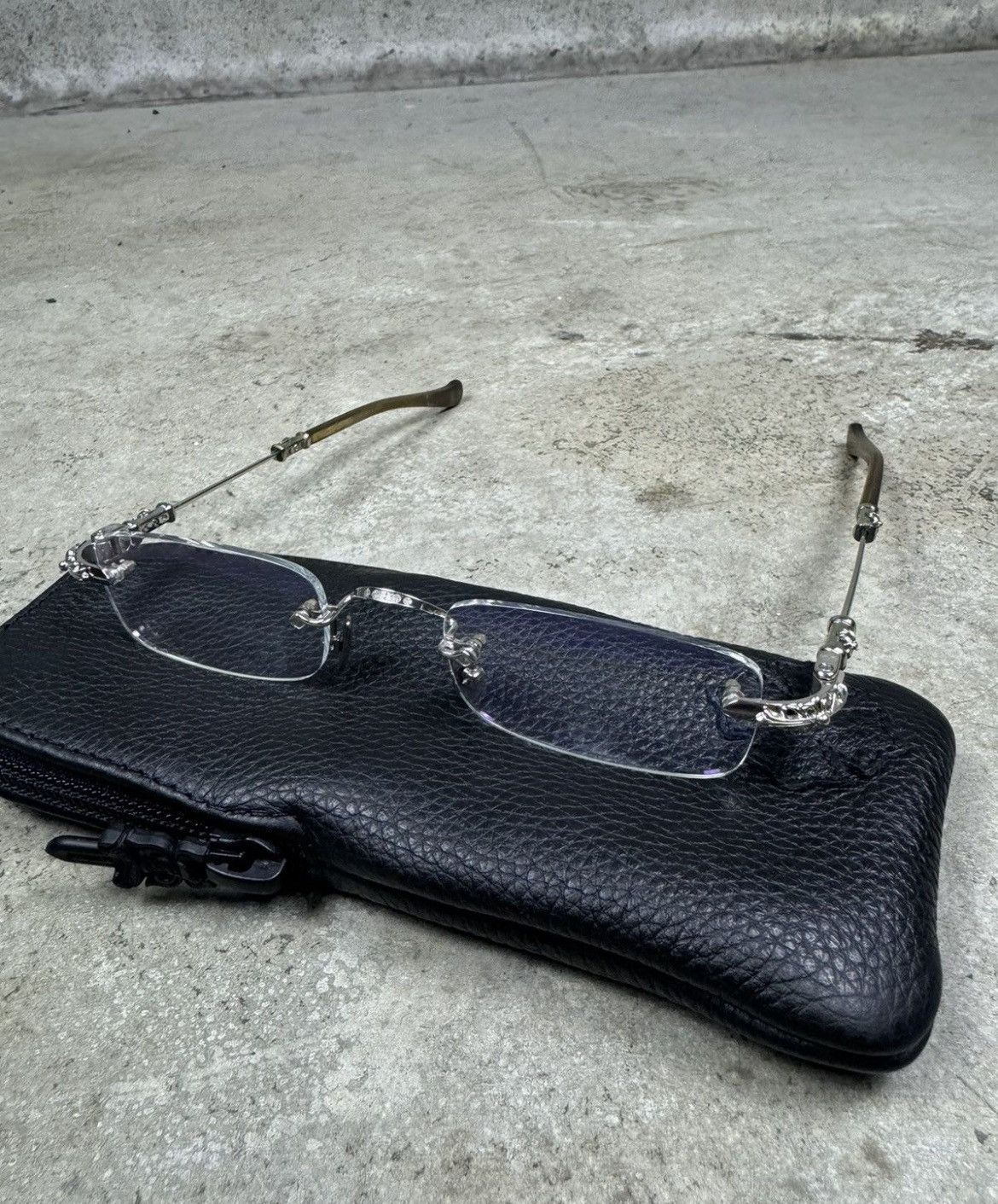 Chrome Hearts Rare Chrome Hearts “Pills I” Buffalo Horn Frameless Glasses Size ONE SIZE - 3 Thumbnail