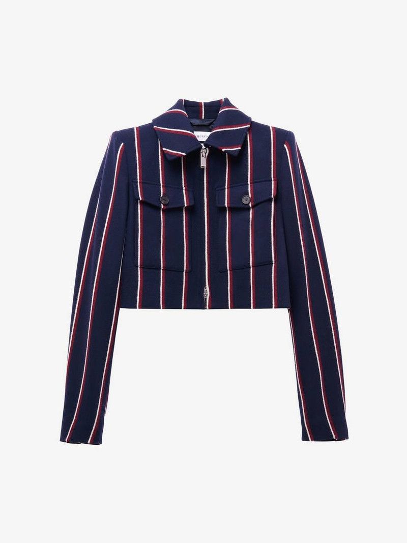 Adidas o1srvl11e0226 College Stripe Cropped Jacket In Multicolor Size S / US 4 / IT 40 - 1 Thumbnail