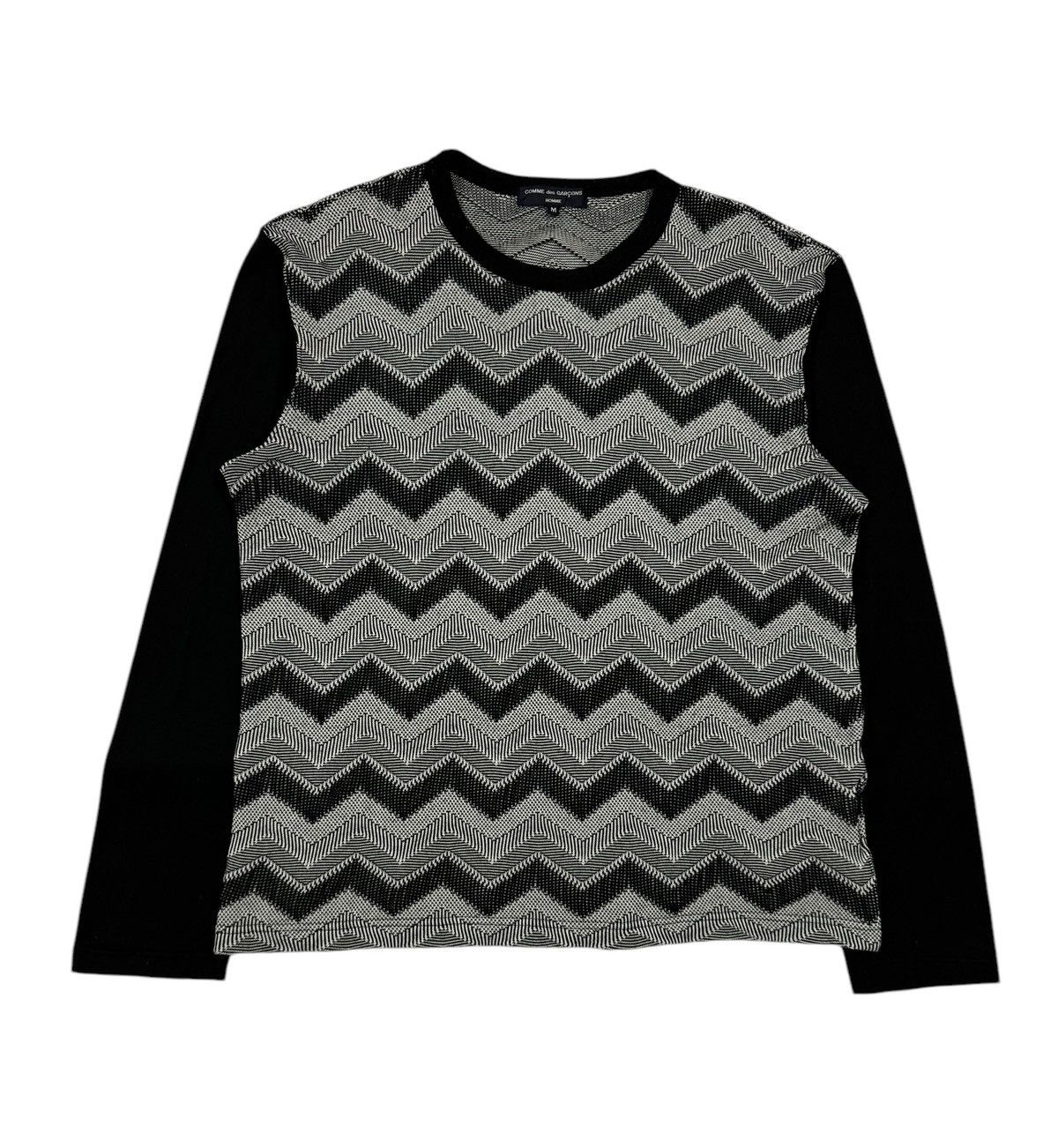 Comme des Garcons Homme × Comme des Garcons Homme Plus AD2016 Comme Des Garcons Hybrid Geometry Striped L/S Tee Size US M / EU 48-50 / 2 - 1 Thumbnail