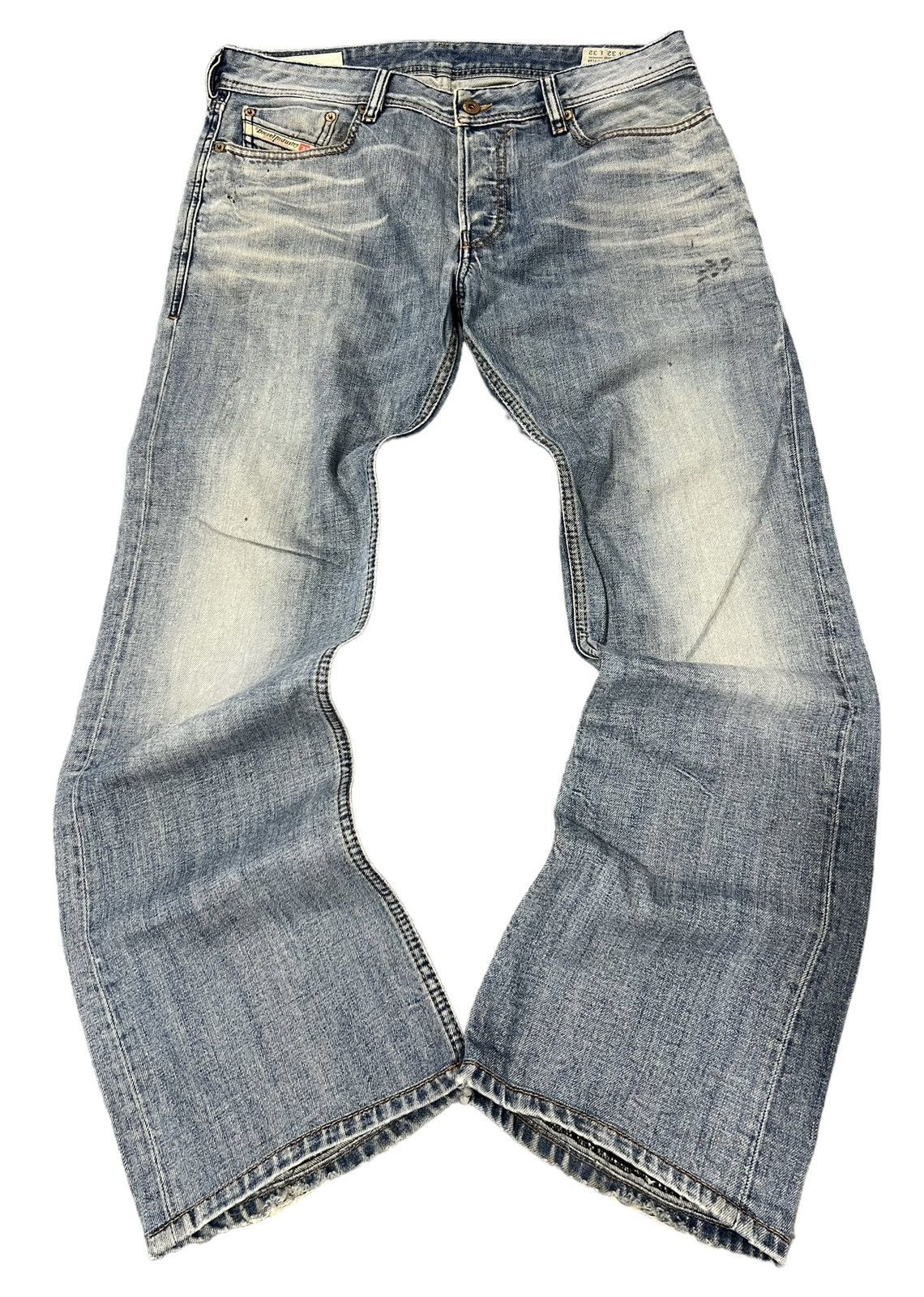 image of Aw08 Diesel Distressed Boot Cut Denim Flared Jeans Mudwash, Men's (Size 33)