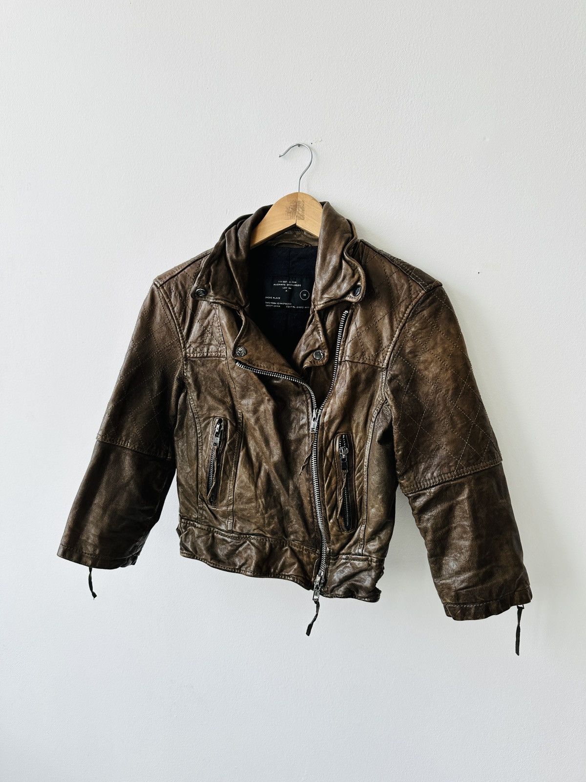 Allsaints AllSaints Spitalfields Biker Leather Jacket Brown - Size 10 Size M / US 6-8 / IT 42-44 - 3 Thumbnail