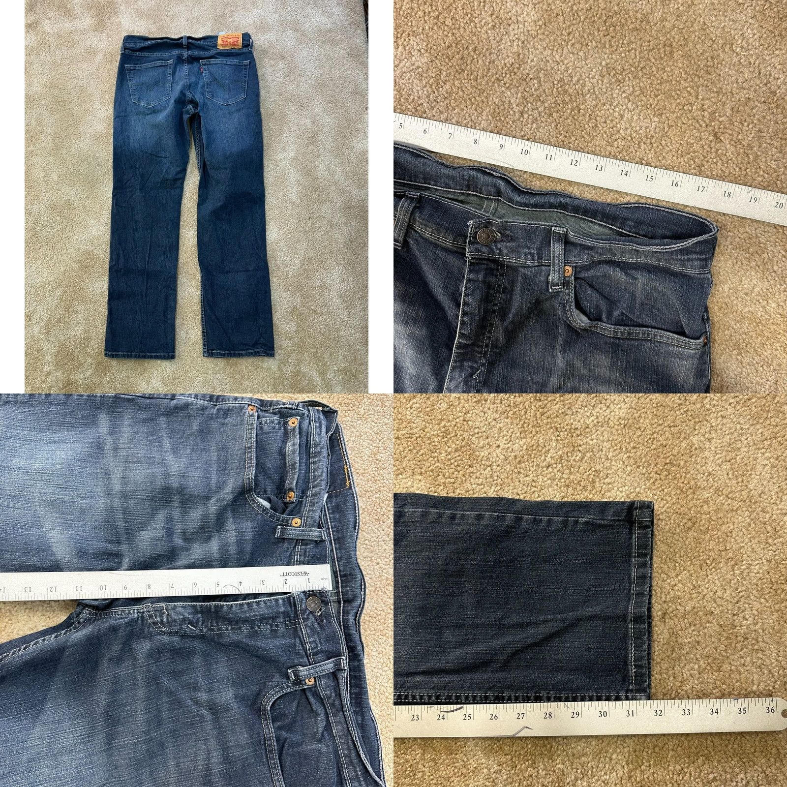 Levi's Levi's 559 Relaxed Straight Leg Jeans Men 34x32 Blue Denim Pants Size US 34 / EU 50 - 8 Thumbnail