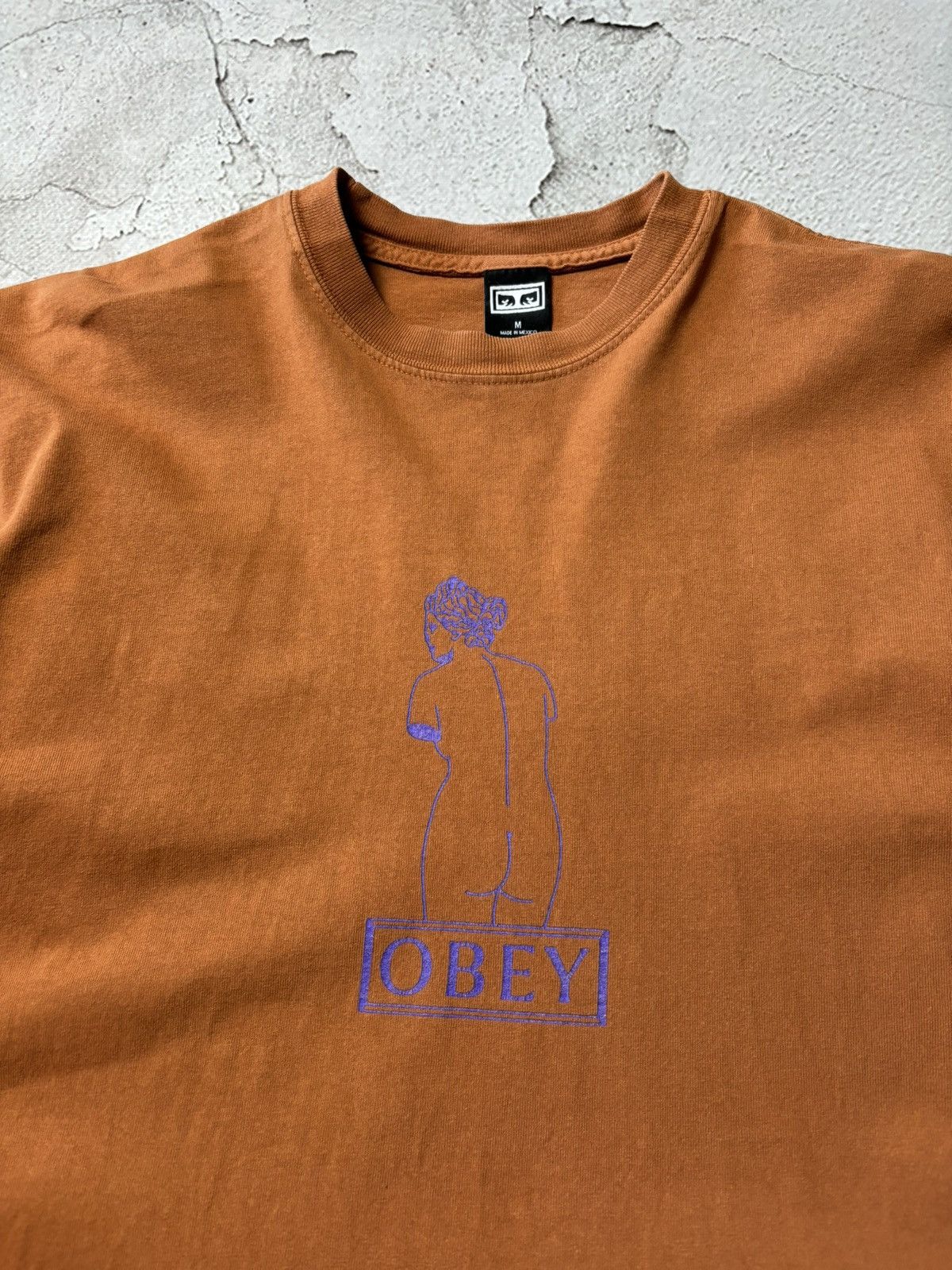 Obey Vintage Obey brown t-shirt tee Made in Mexico Size US M / EU 48-50 / 2 - 2 Thumbnail