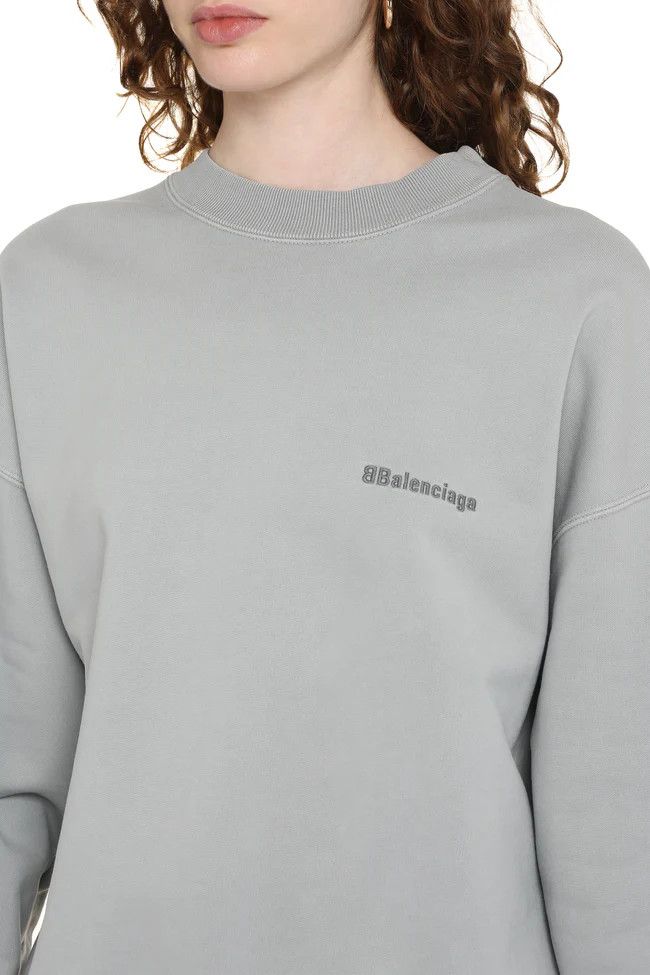 Balenciaga o1mle0824 Logo Sweatshirt in Grey Size S / US 4 / IT 40 - 3 Thumbnail