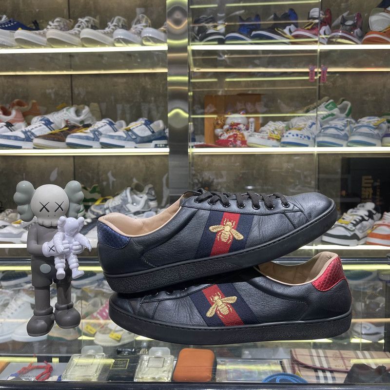 Gucci Gucci Ace Bee Black Fashion Sneakers - Size US 9.5 / EU 42-43 - 8 Thumbnail