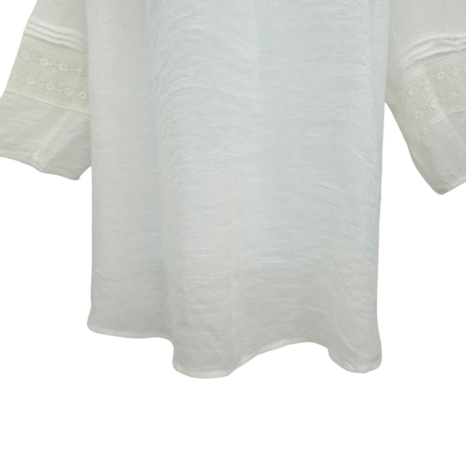 Other Naif Boho Peasant Top M White Gauze Off Shoulder Eyelet Fest Size M / US 6-8 / IT 42-44 - 9 Thumbnail