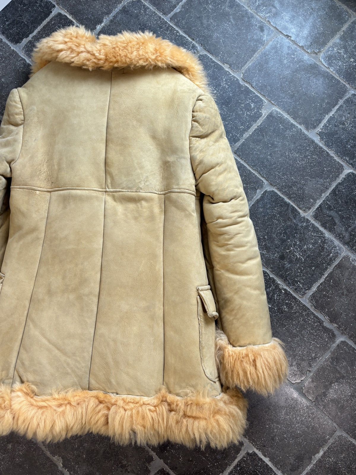 Vintage 70s Vintage Sheepskin Coat Shearling Bomber Flight Jacket Size M / US 6-8 / IT 42-44 - 11 Thumbnail