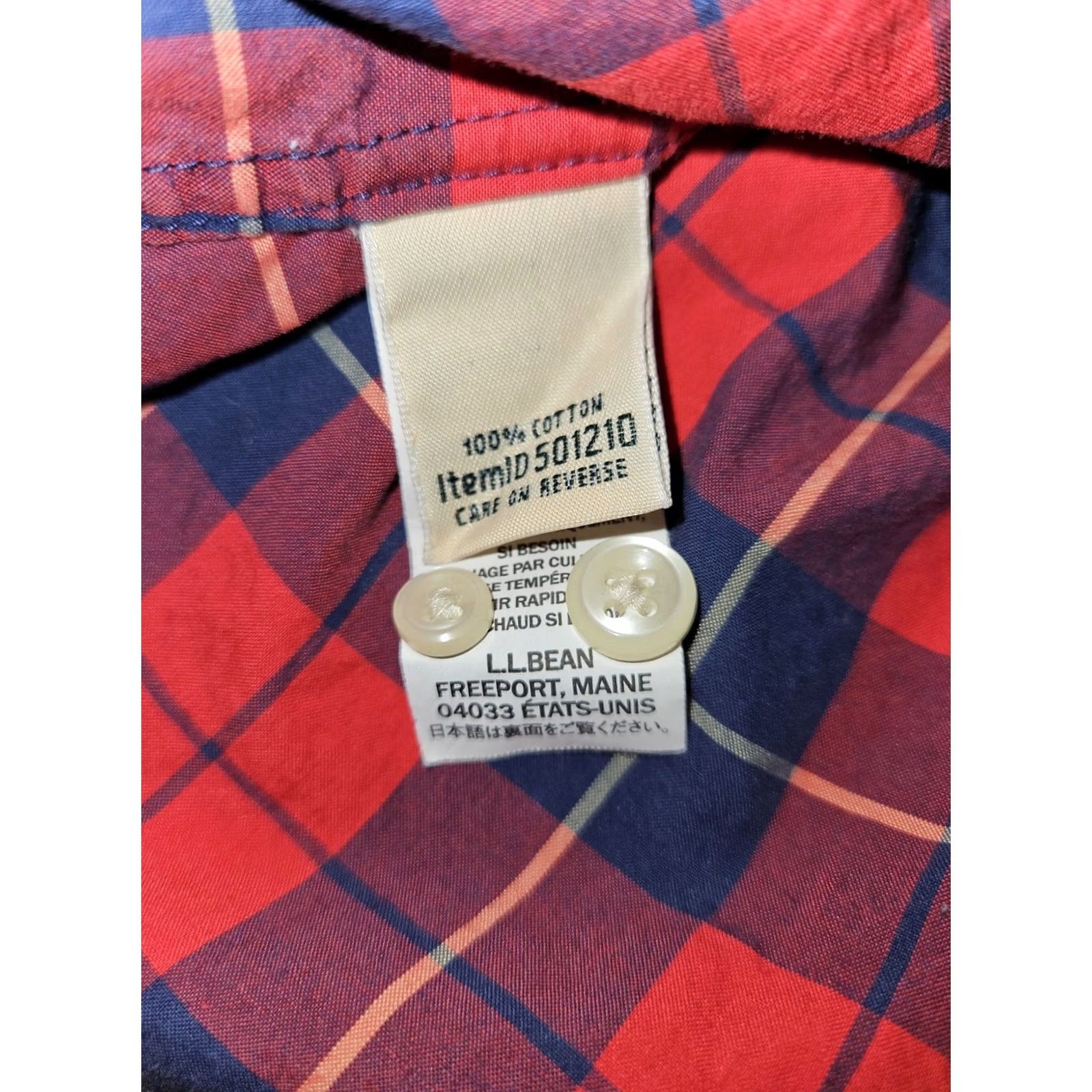 Vintage VINTAGE L.L. Bean Shirt Long Sleeve Women's Medium Red Plaid Cotton Shirt Womens M Red 20 in Chest 26 in Shoulder to Hem Mens? Size M / US 6-8 / IT 42-44 - 3 Thumbnail