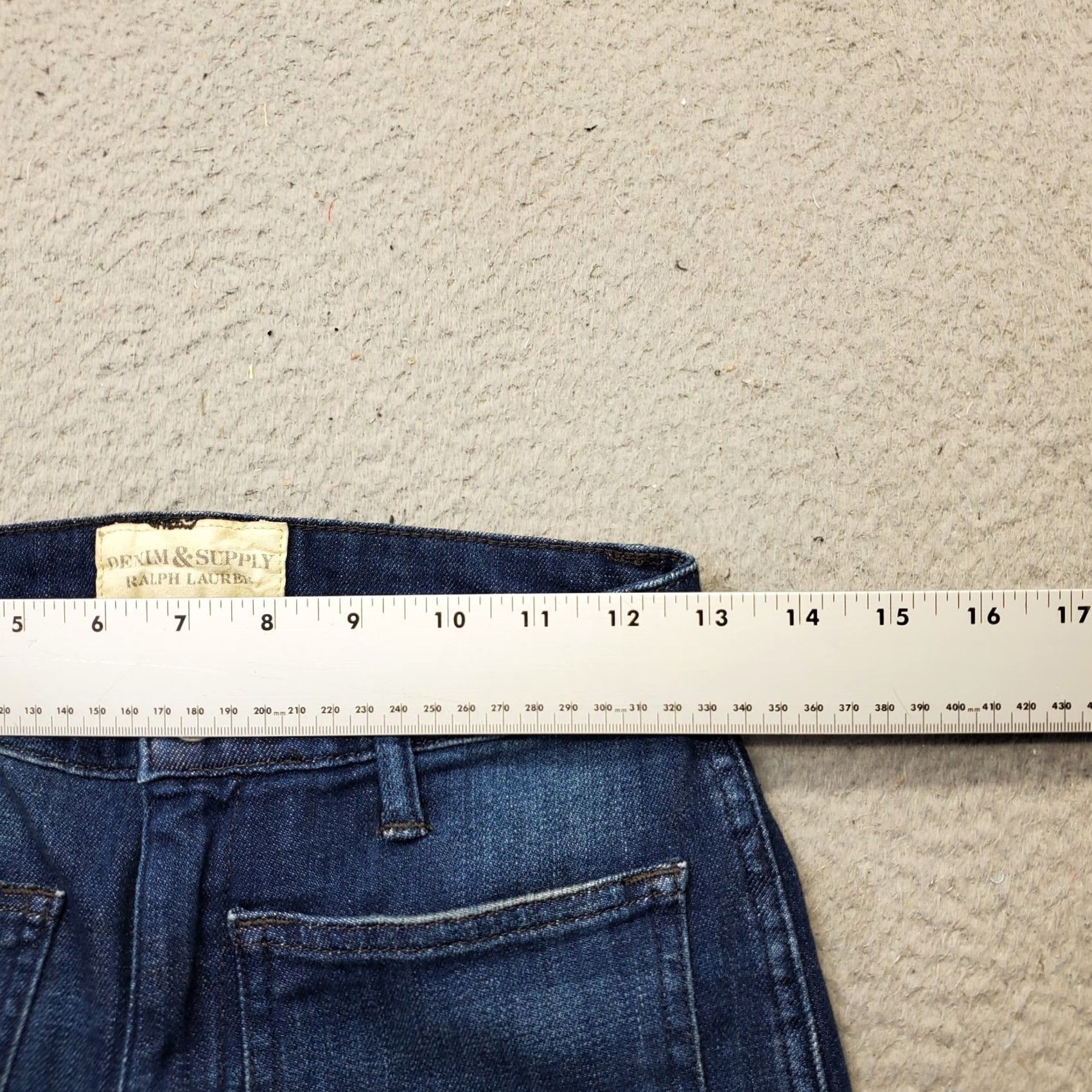 Vintage Denim & Supply Ralph Lauren Jeans Womens 25 Blue 5-Pocket Flare Denim 32.5 Inseam Regular Fit Stonewashed Frayed Hem Front Pockets Vintage No Size 42" / US 20 - 3 Thumbnail