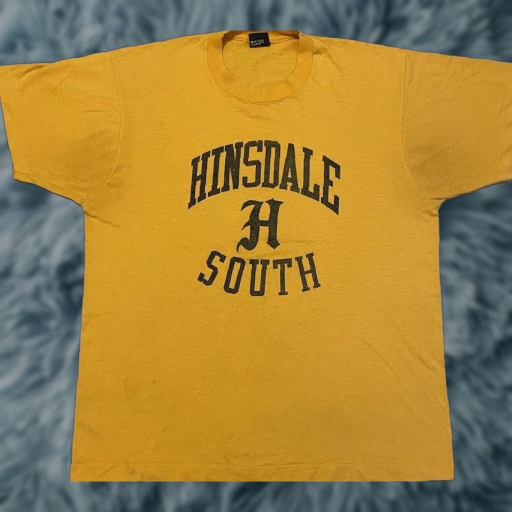 Vintage VINTAGE Hinsdale South High School Shirt XL Yellow 80s 70s 90s Grunge School Sports Gym PE Track & Field USA USA Womens/Mens? Size US XL / EU 56 / 4 - 1 Thumbnail