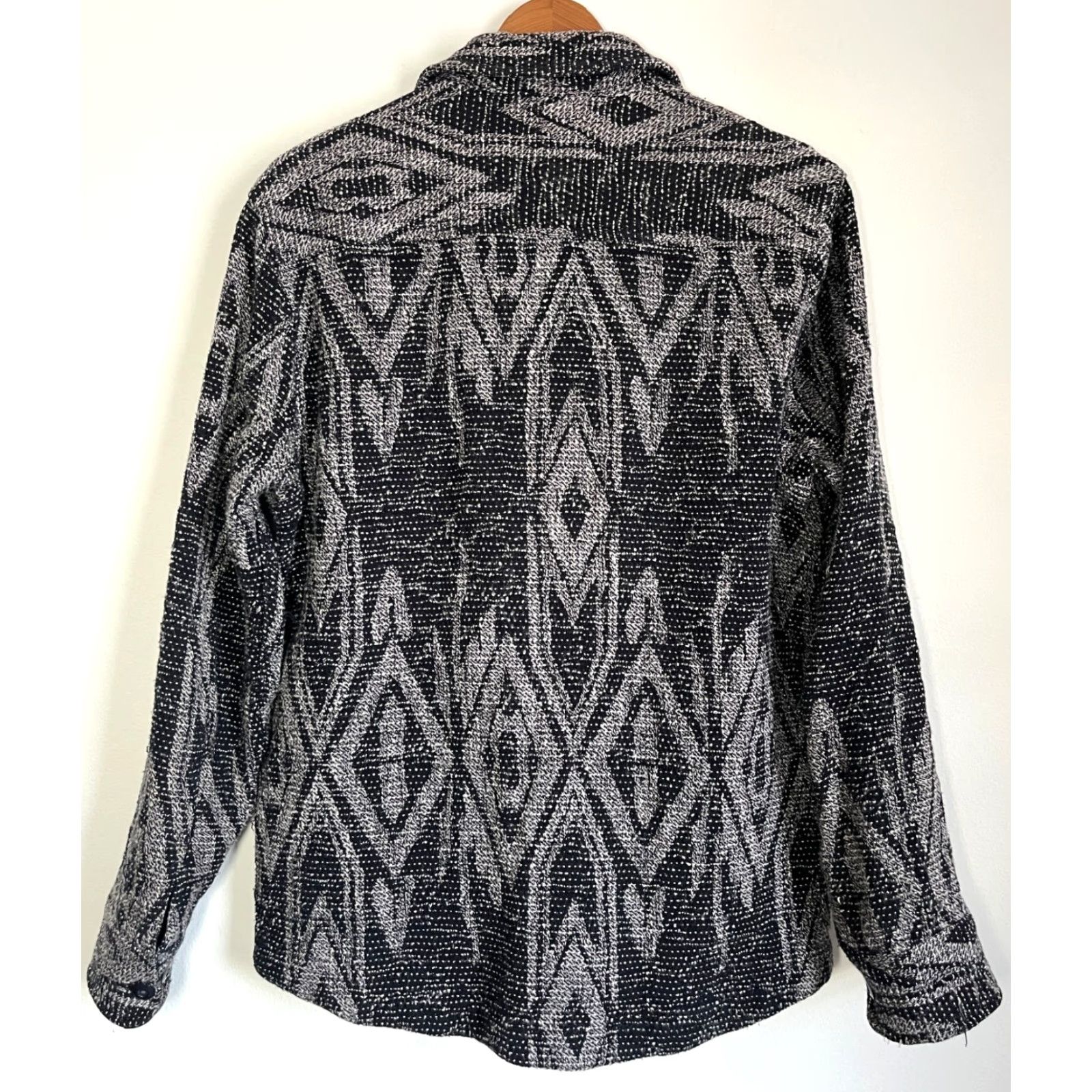 Vintage Wellen Men's Jacquard Overshirt Jacket 100% Organic Cotton Sz M Black Diamond - Shirt - Mens - Jacket - Vintage/Classic/Outdoor Style Size US M / EU 48-50 / 2 - 3 Thumbnail