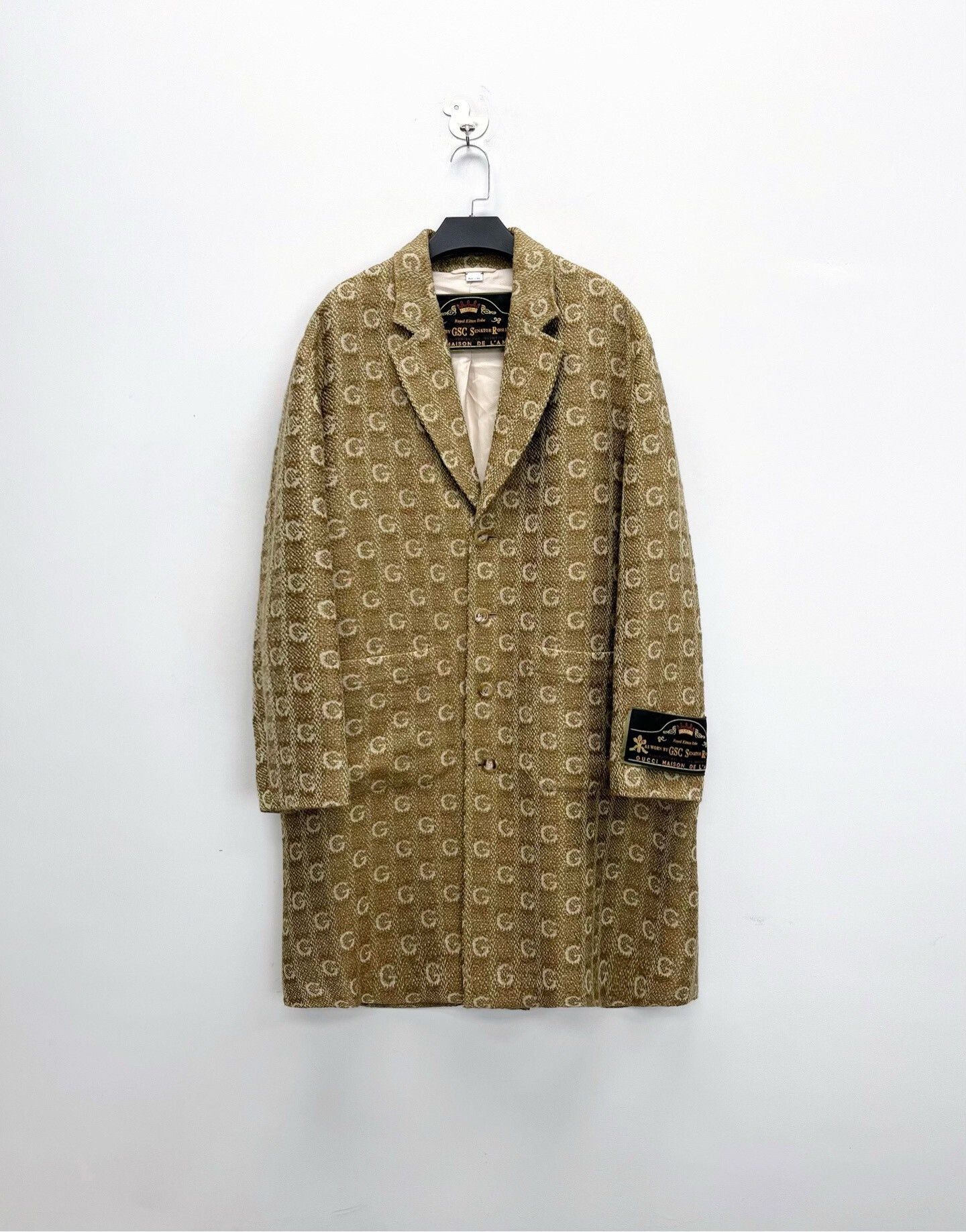 Gucci Gucci Beige GG Monogram Wool Button Coat Size US S / EU 44-46 / 1 - 1 Thumbnail