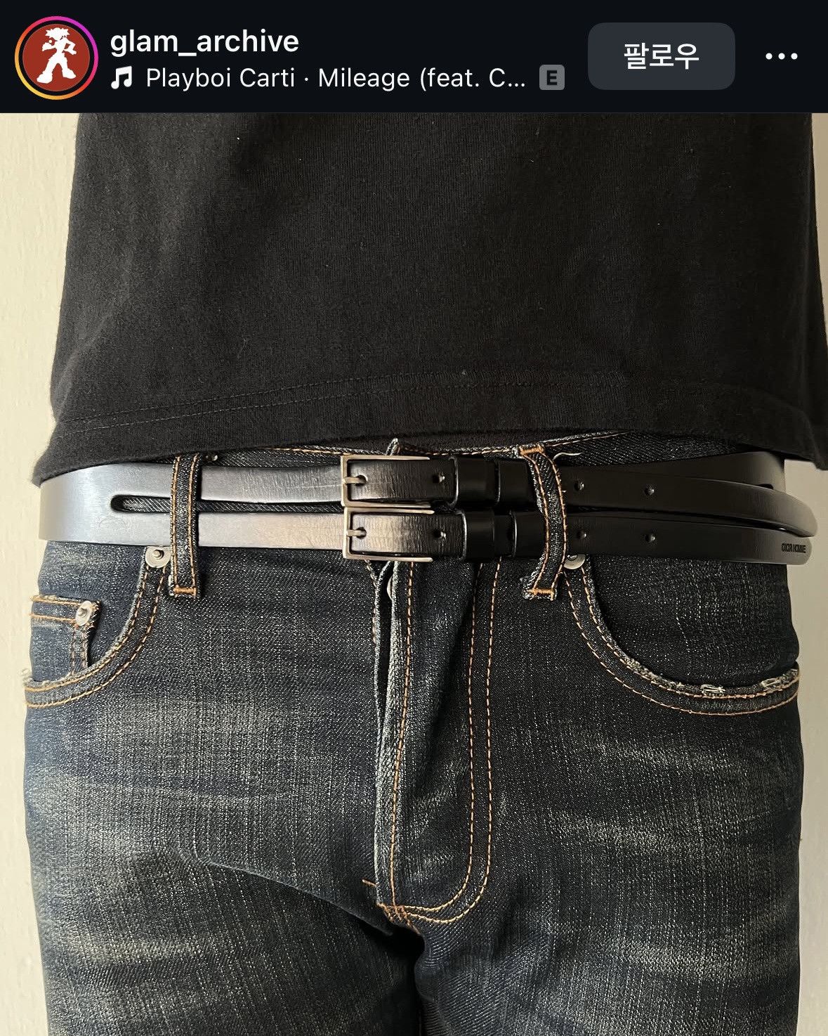 Dior Dior Homme AW2002 REFLEXION Double Buckle Leather Belt Size ONE SIZE - 1 Thumbnail