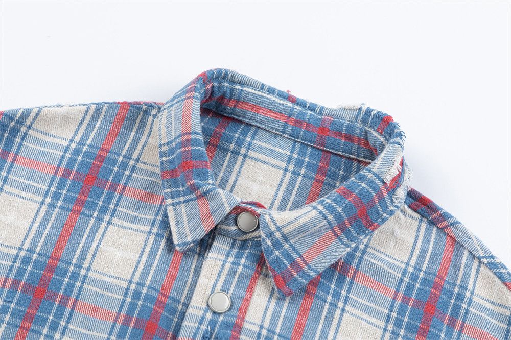 Vintage Men's loose casual distressed plaid long sleeve shirt Size US M / EU 48-50 / 2 - 3 Thumbnail